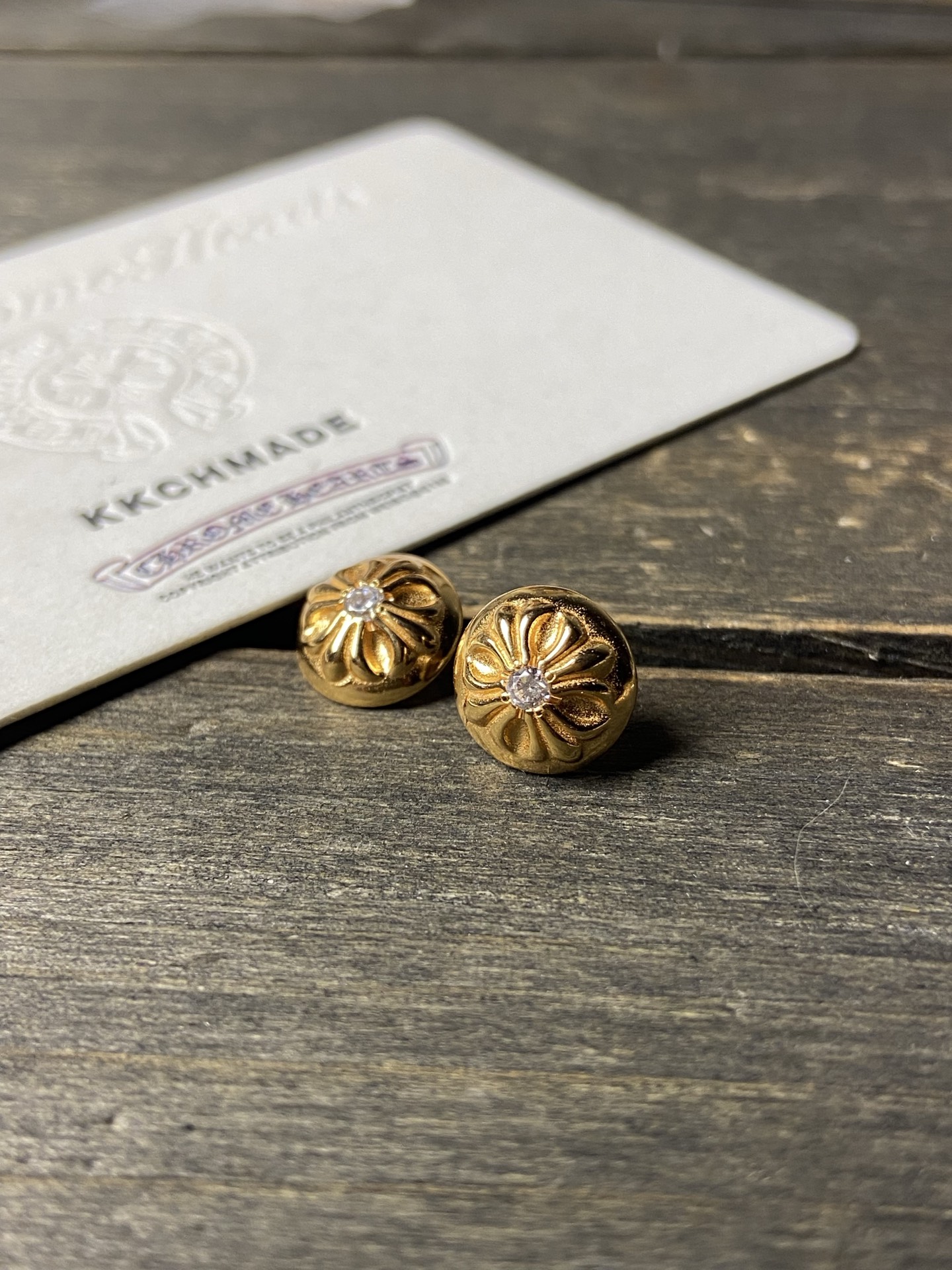Earrings, Gold-Plated Diamond Custom