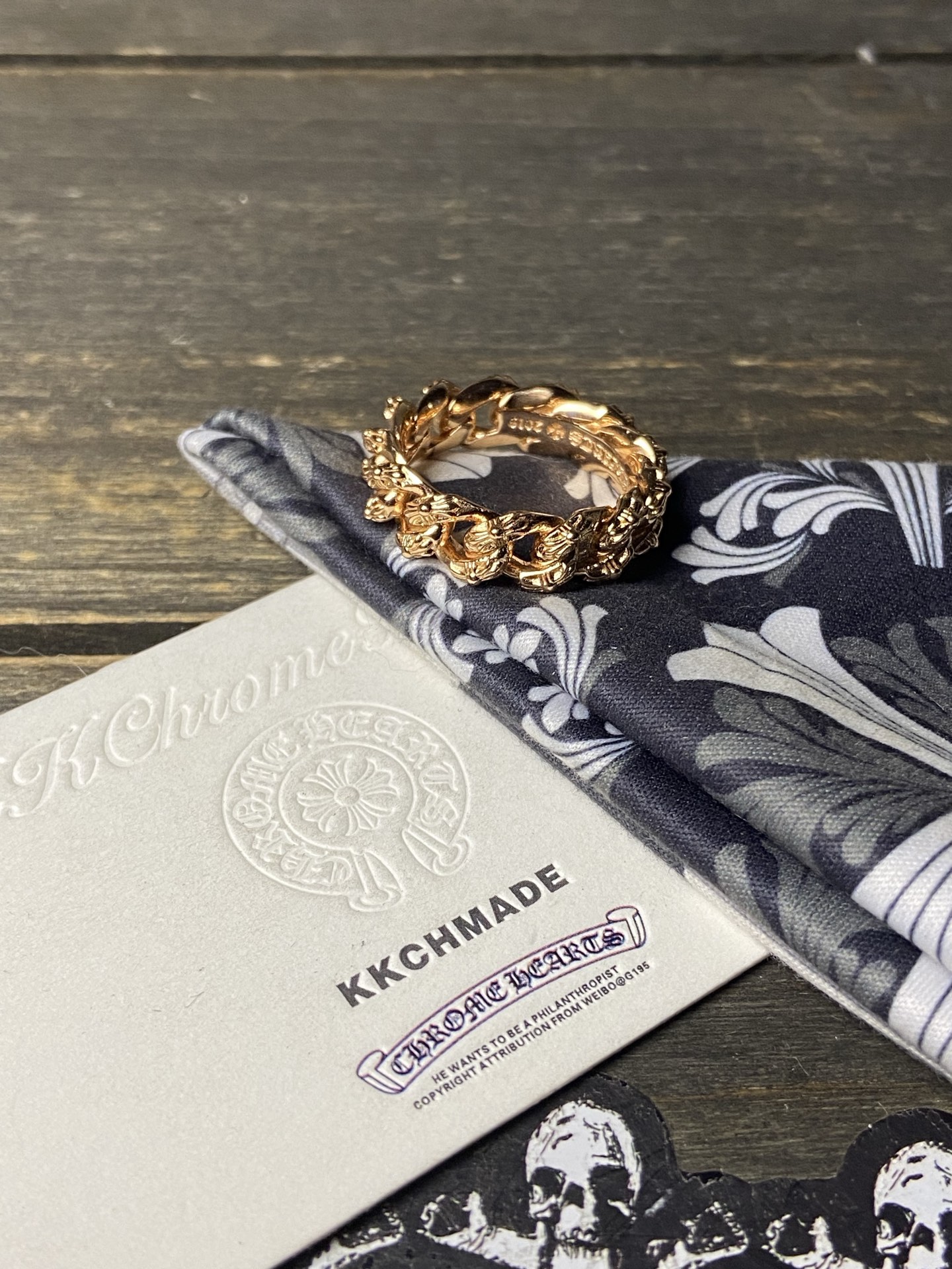 Ring, Custom Gold-Plated Diamond Setting