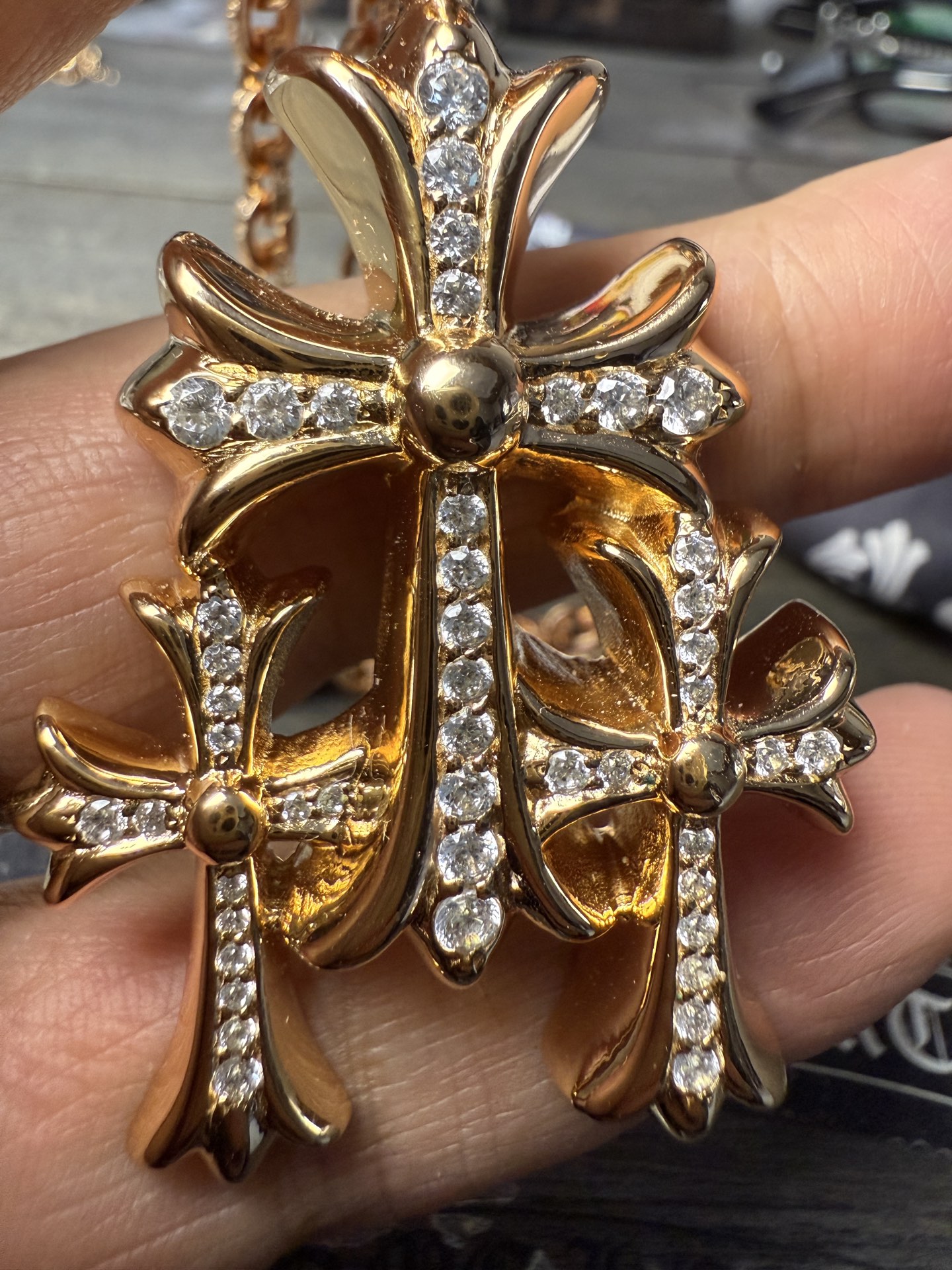 Custom Gold-Plated Diamond Setting, Necklace Pendant