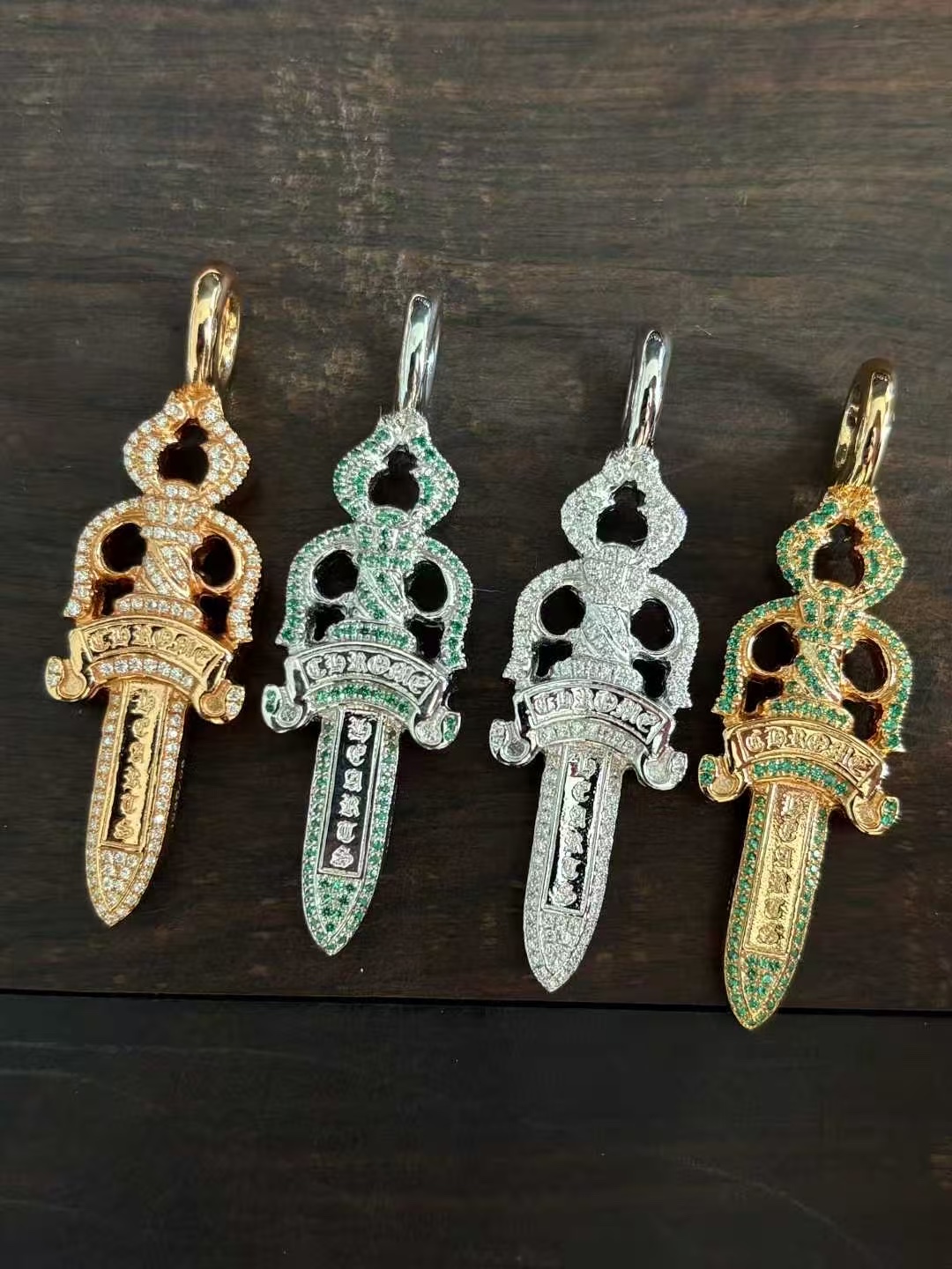 Custom Gold-Plated Diamond Setting, Necklace Pendant