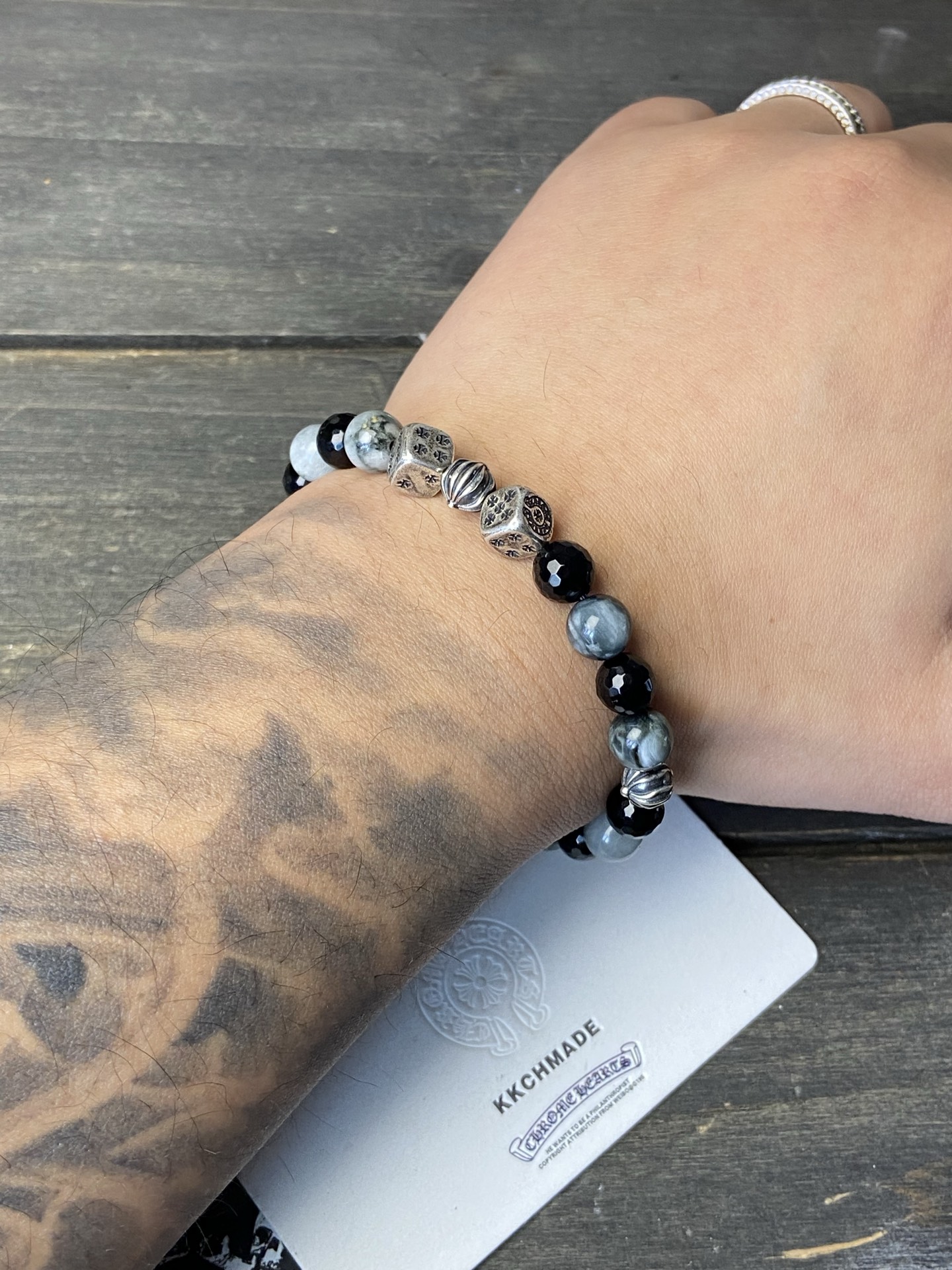 Silver bead bracelet