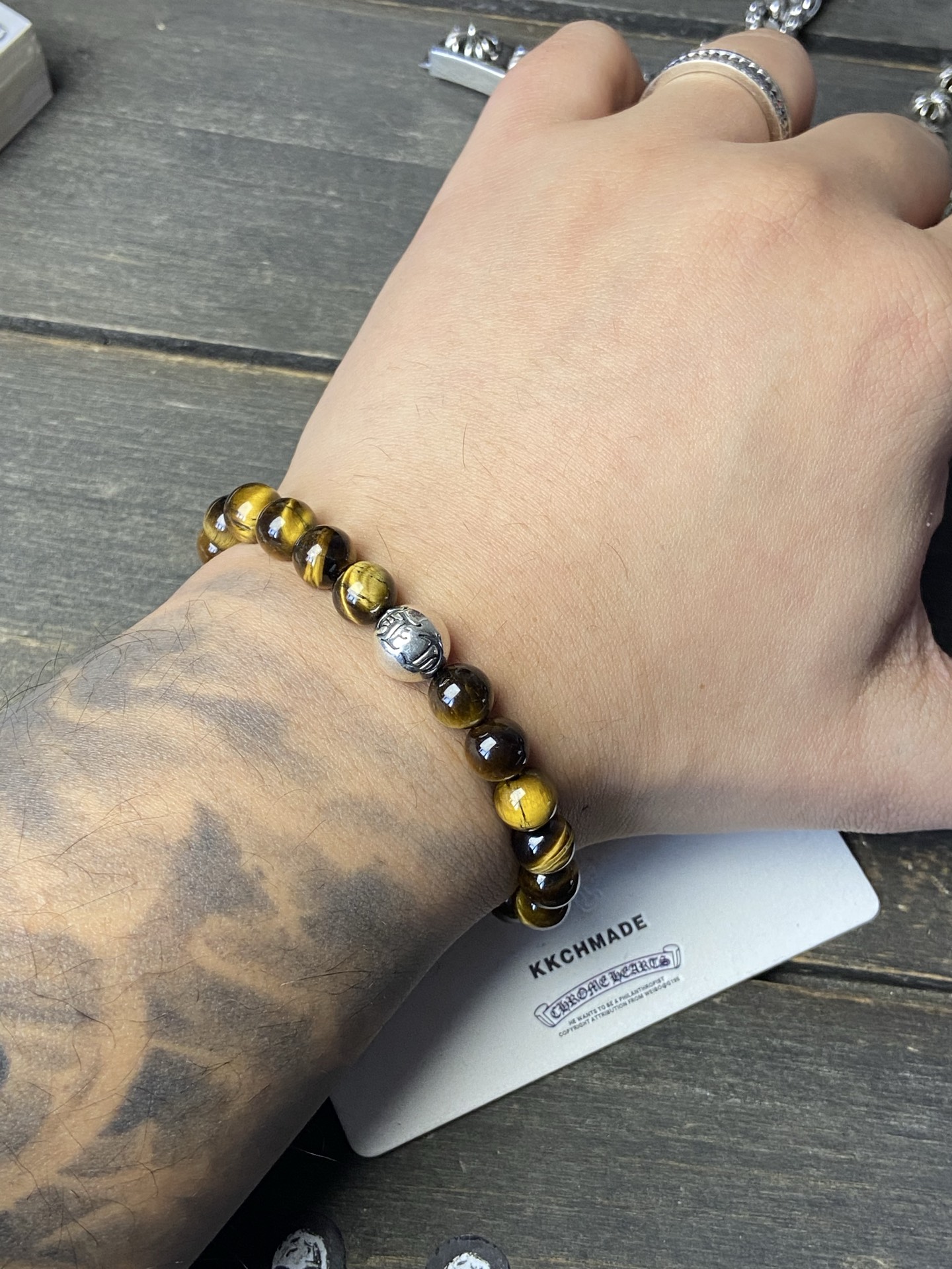 Silver bead bracelet