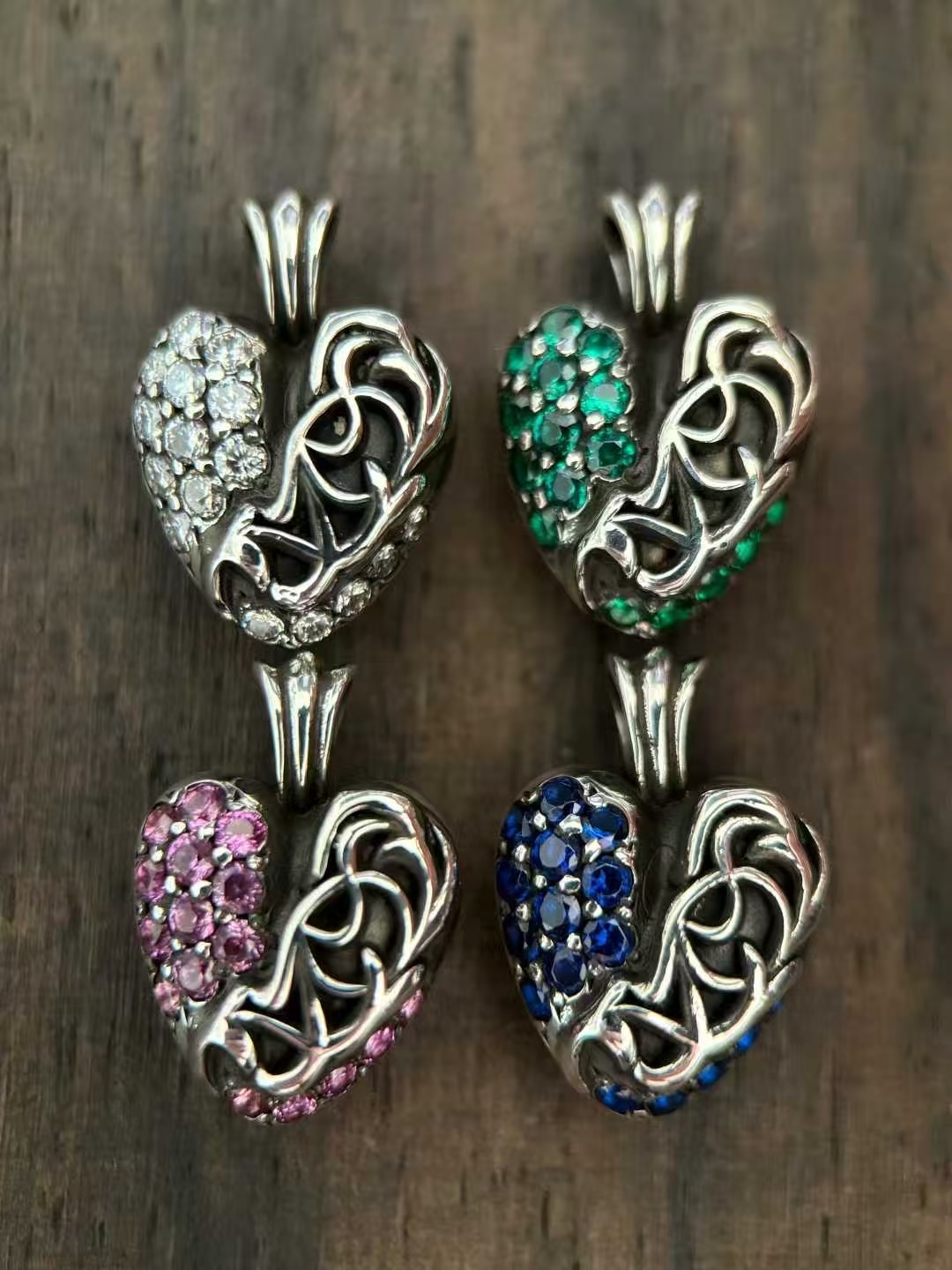 Necklace Pendant, 925 Silver Diamond Custom