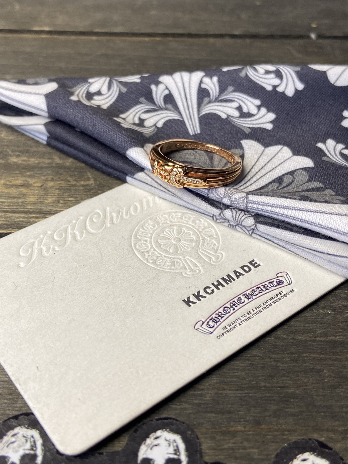 Ring, Custom Gold-Plated Diamond Setting