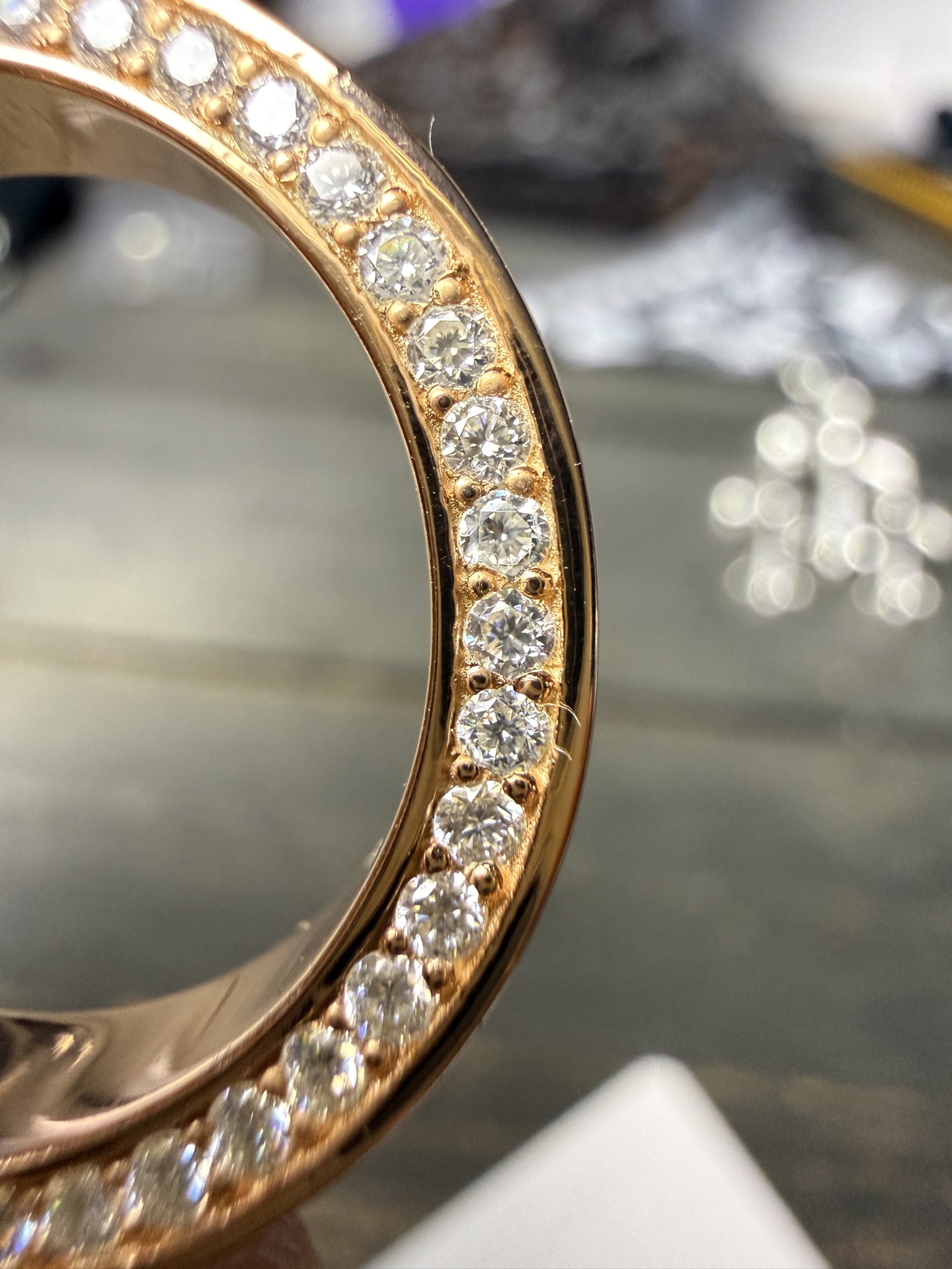 Ring, Custom Gold-Plated Diamond Setting
