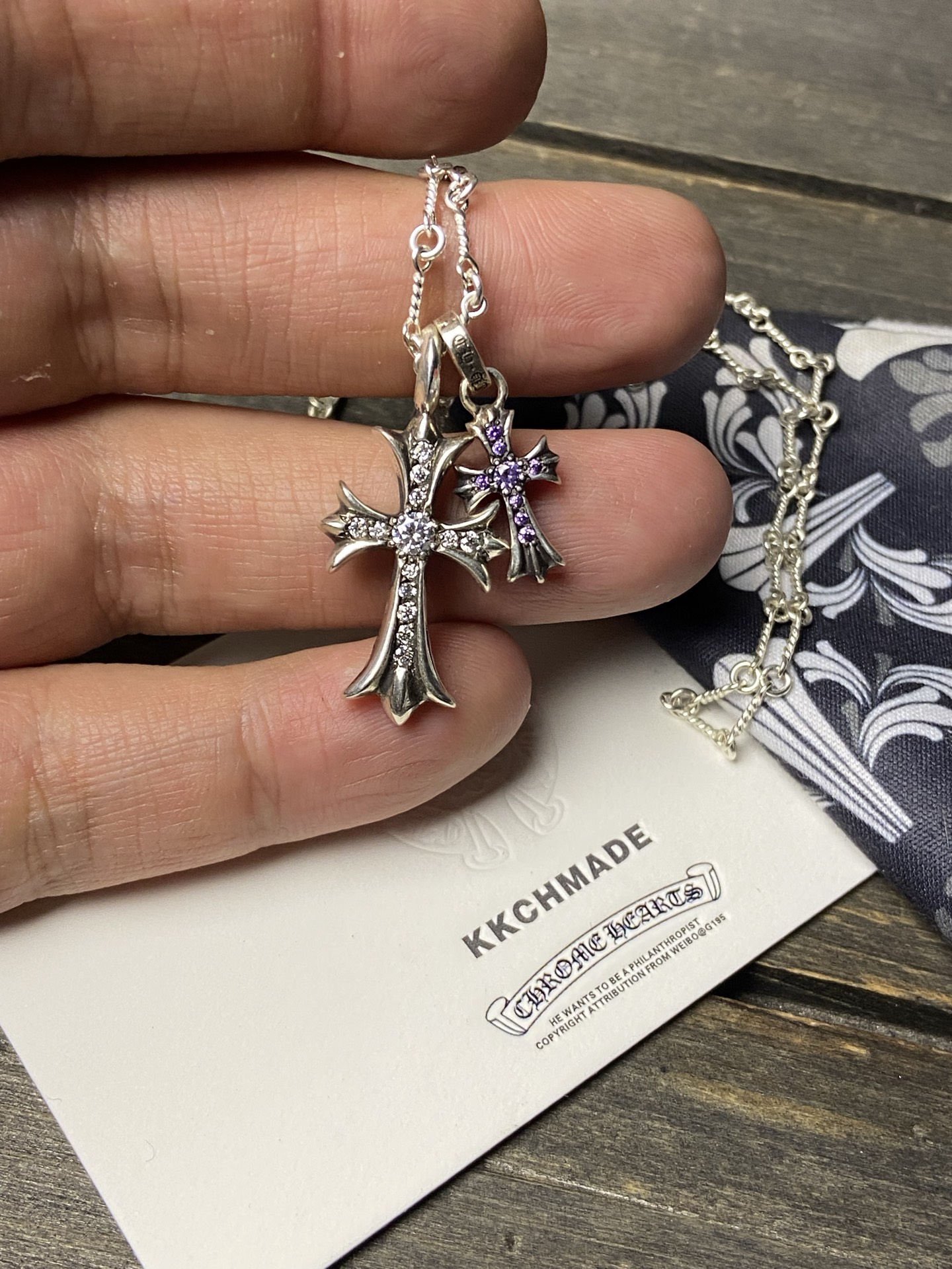 Necklace Pendant, 925 Silver Diamond Custom