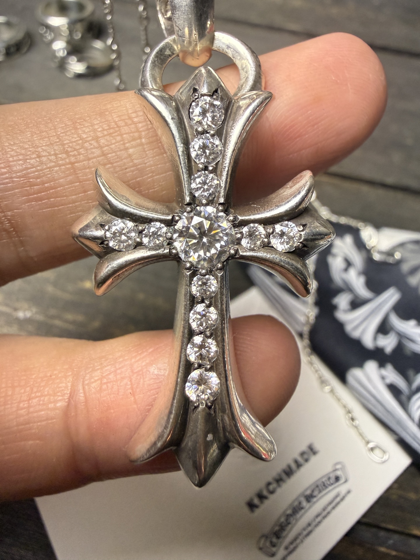 Necklace Pendant, 925 Silver Diamond Custom