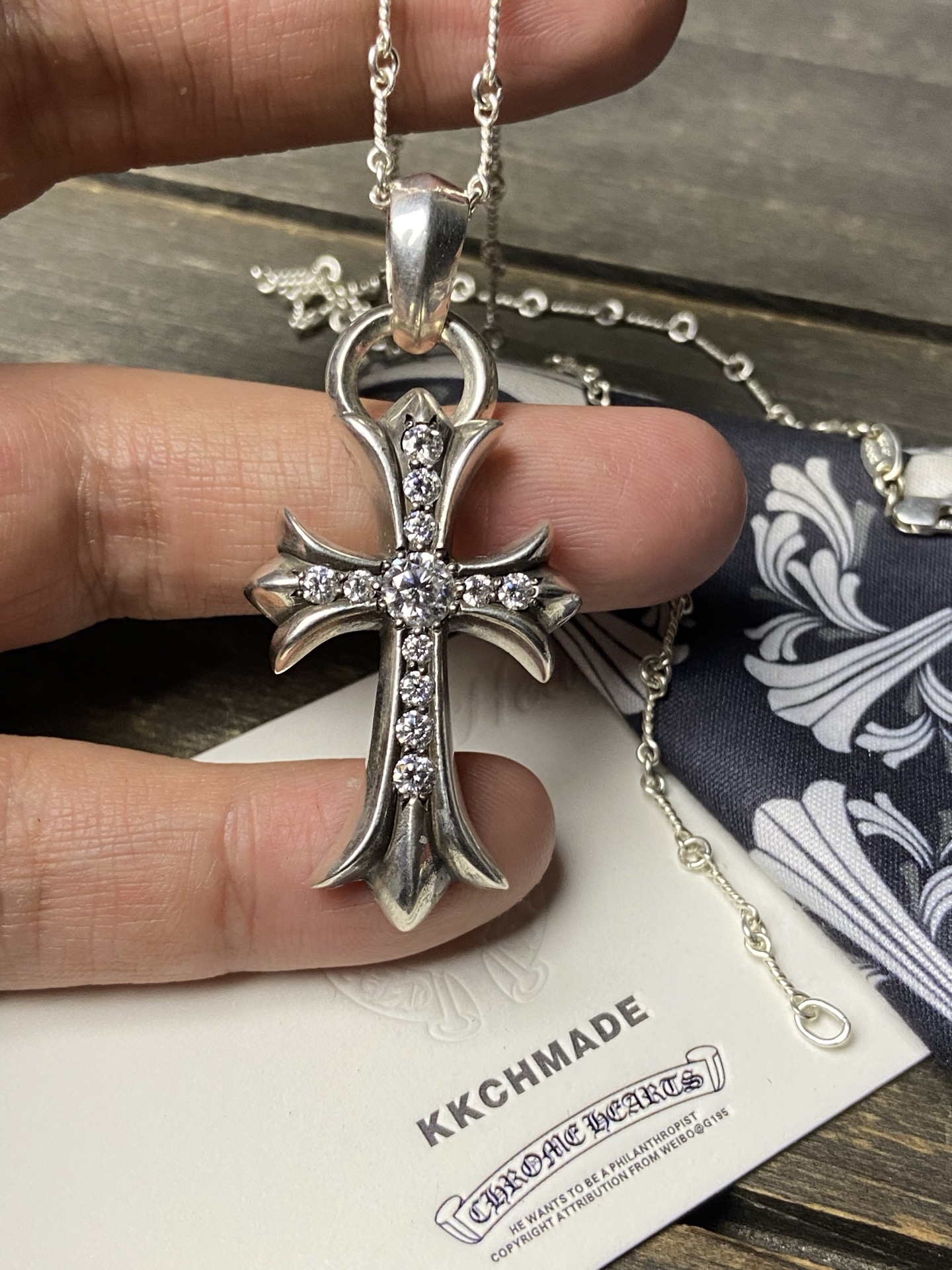 Necklace Pendant, 925 Silver Diamond Custom