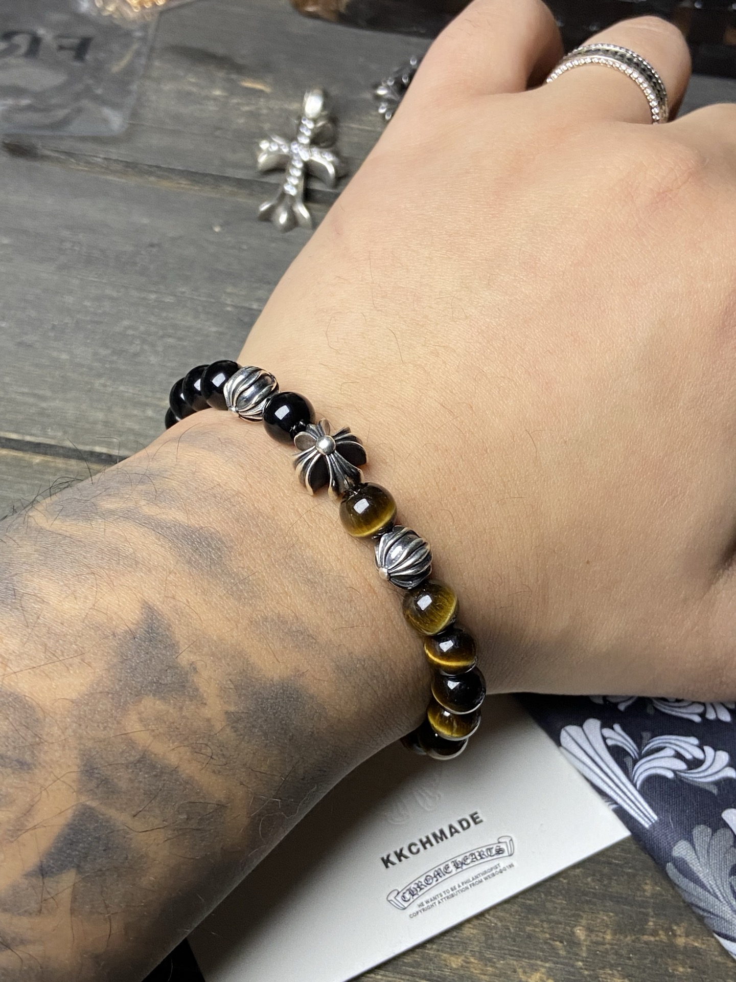 Silver bead bracelet