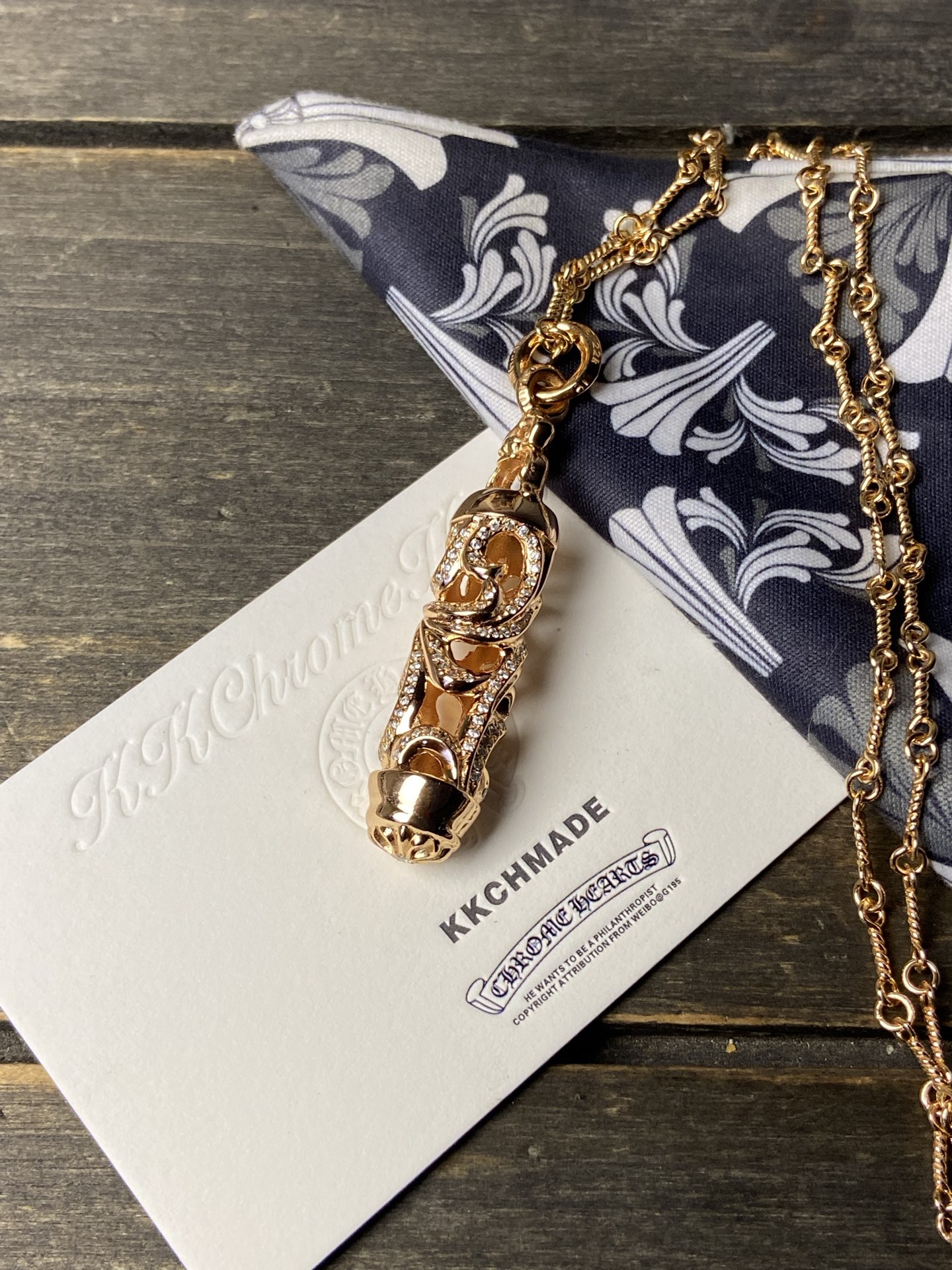 Custom Gold-Plated Diamond Setting, Necklace Pendant