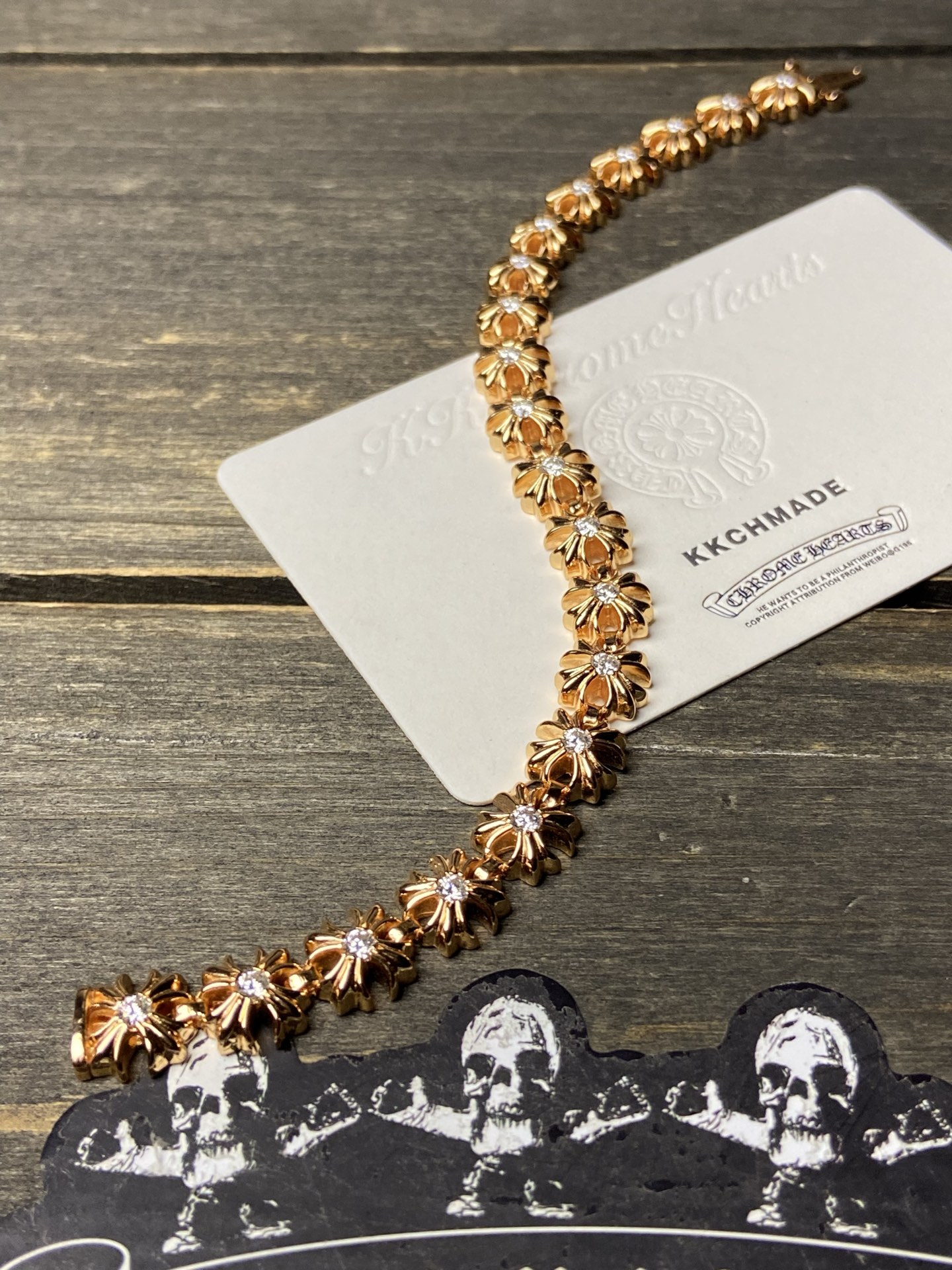 Custom Gold-Plated Diamond Setting, Bracelet Bangle