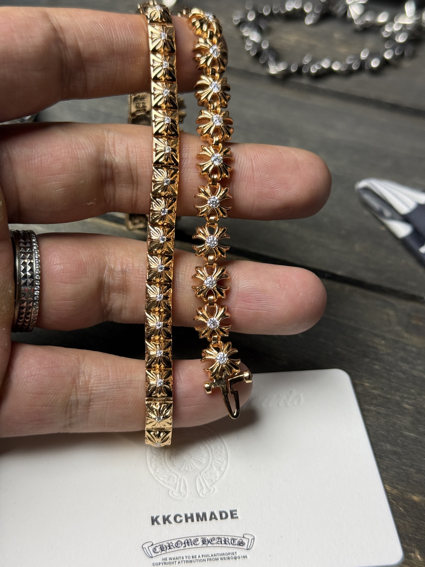 Custom Gold-Plated Diamond Setting, Bracelet Bangle