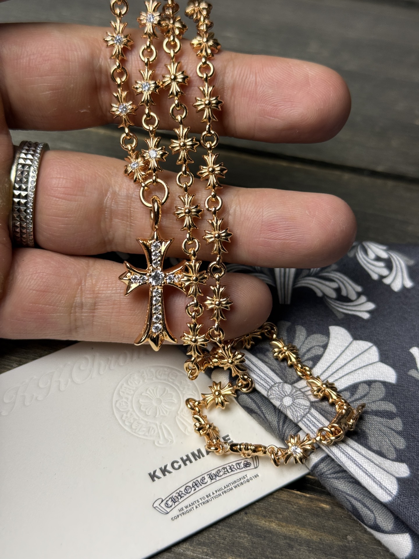 Custom Gold-Plated Diamond Setting, Necklace Pendant