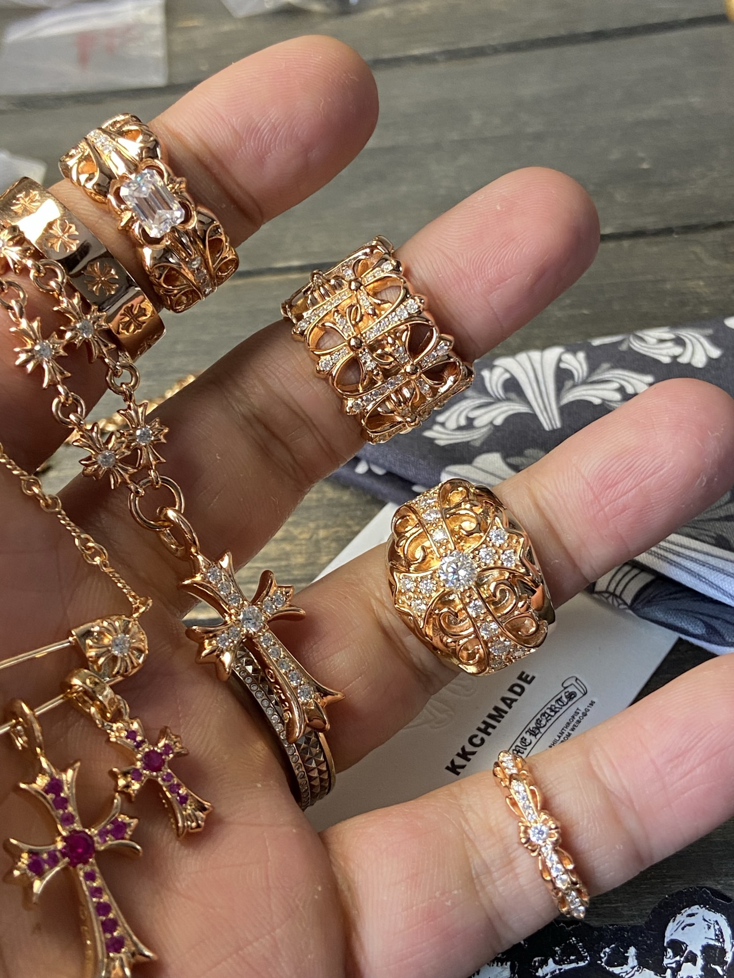 Custom order real shot, gold-plated diamond-set customization, 22k real gold customization