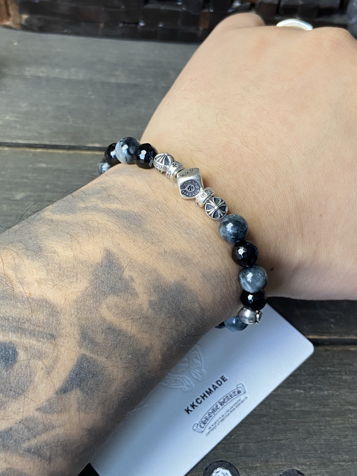 Silver bead bracelet