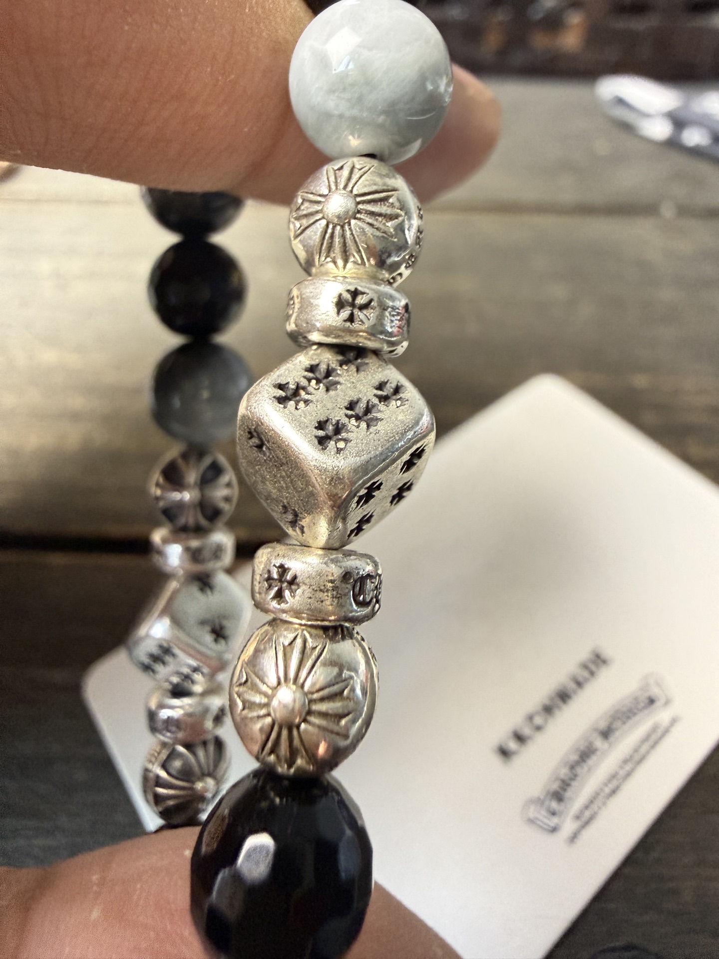 Silver bead bracelet