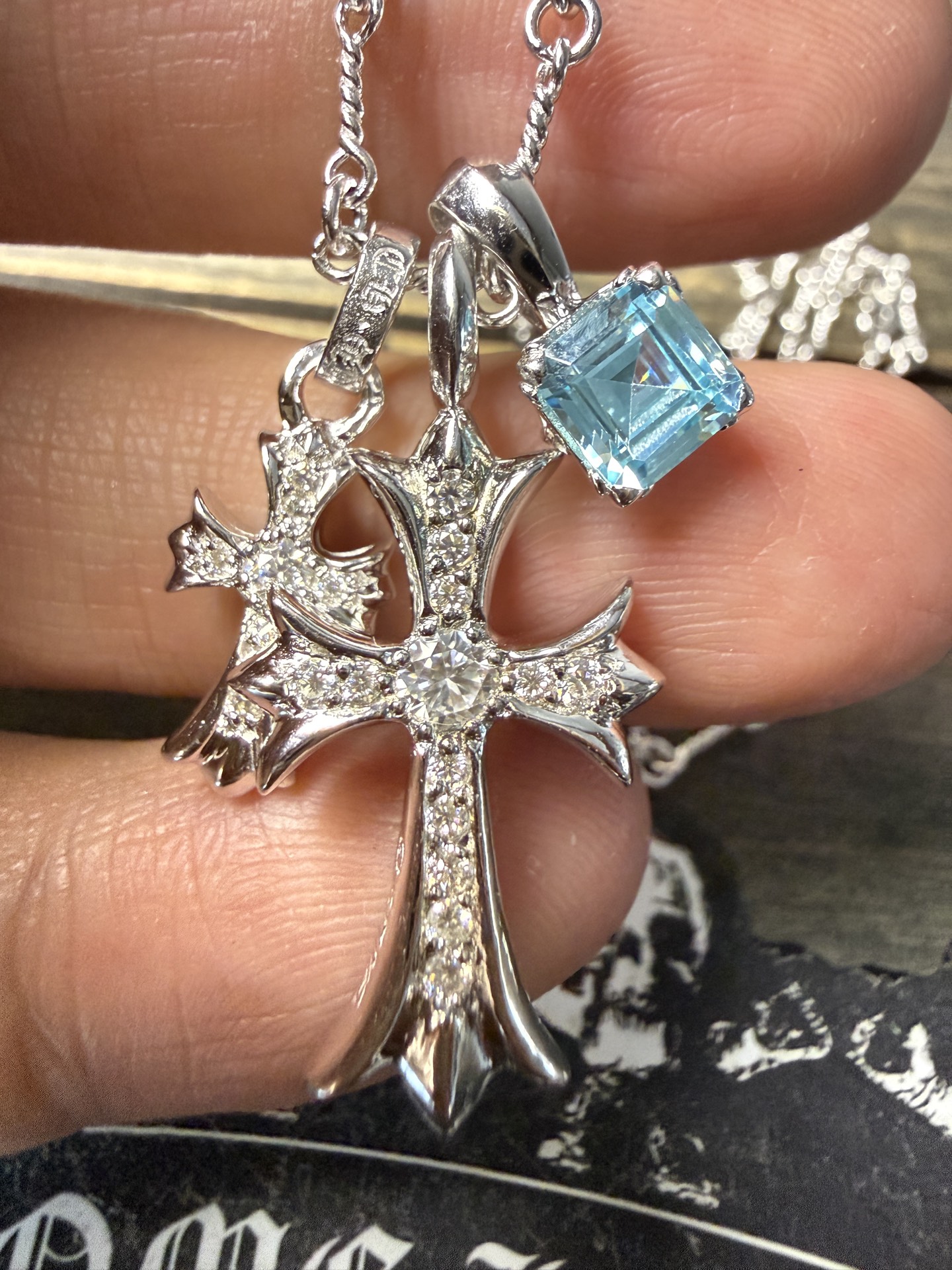 Custom Gold-Plated Diamond Setting, Necklace Pendant