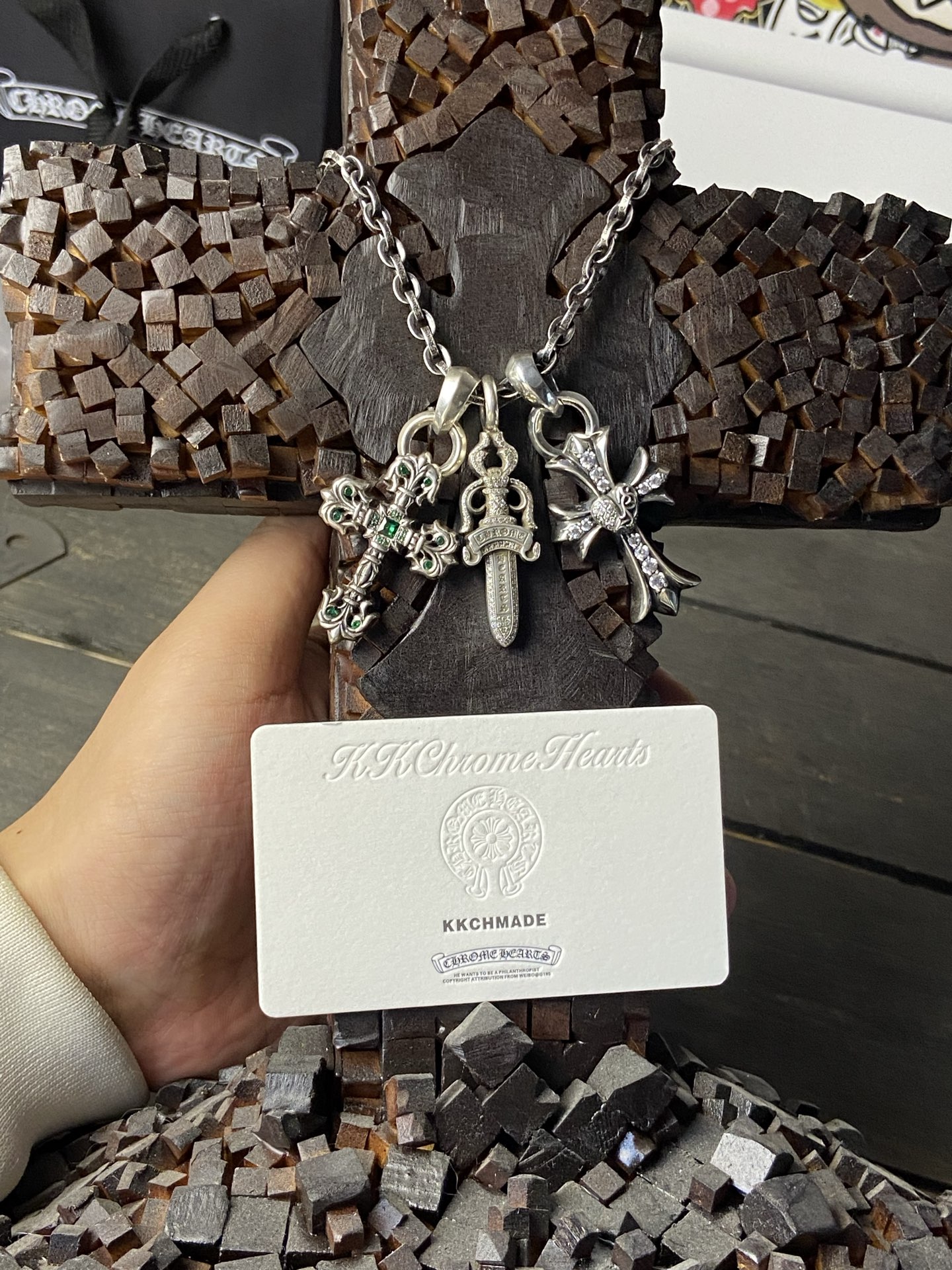 Necklace Pendant, 925 Silver Diamond Custom