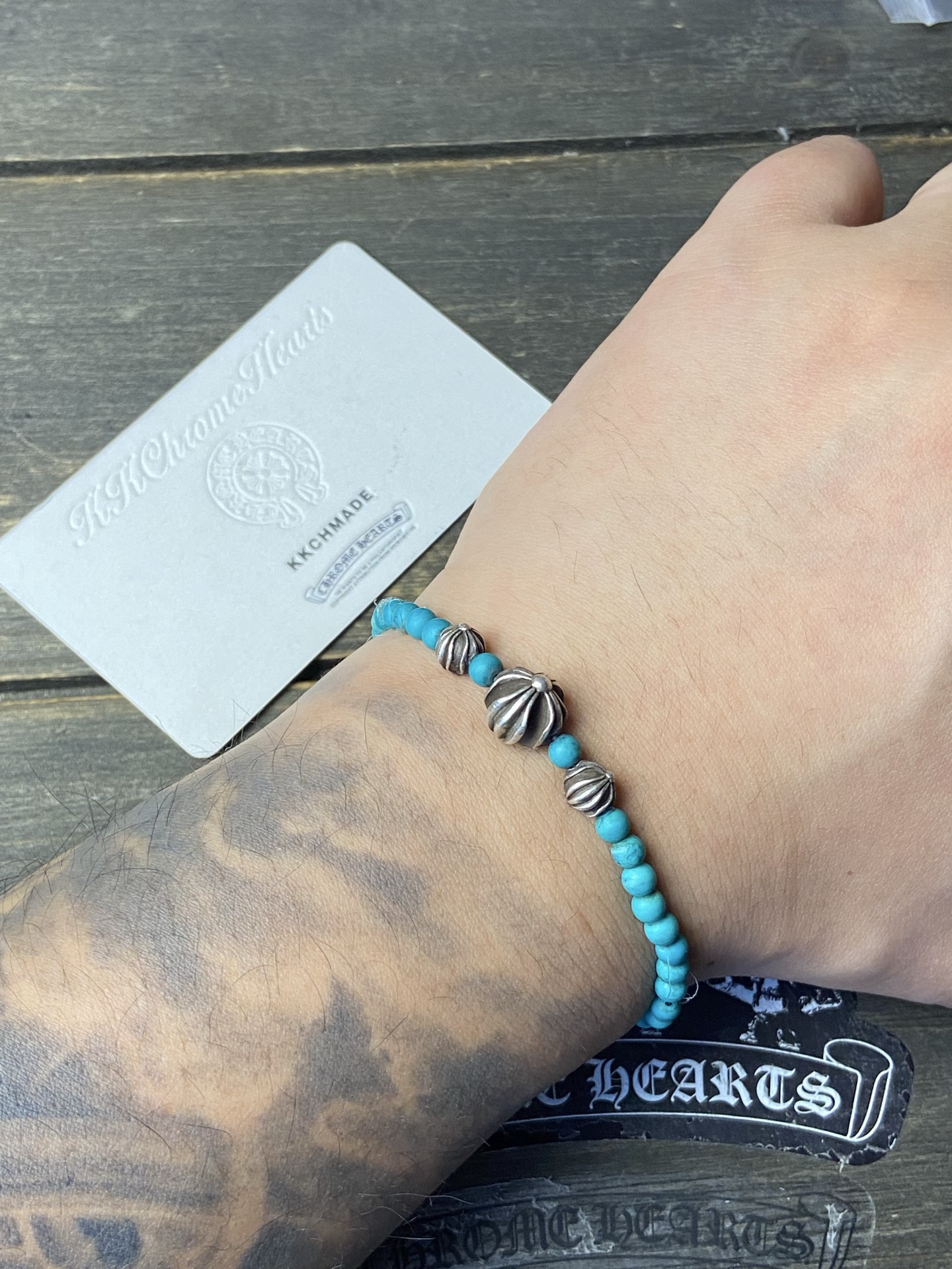 Silver bead bracelet