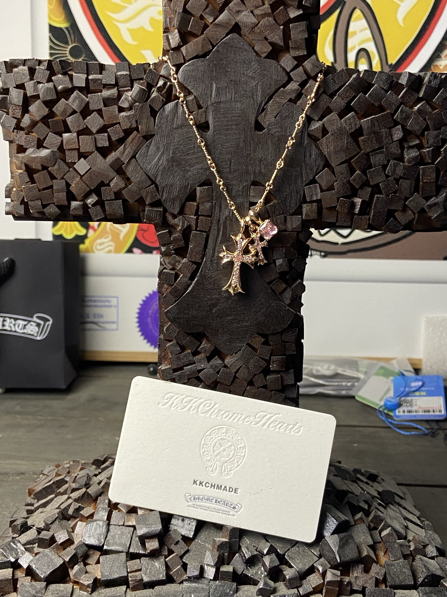 Custom Gold-Plated Diamond Setting, Necklace Pendant
