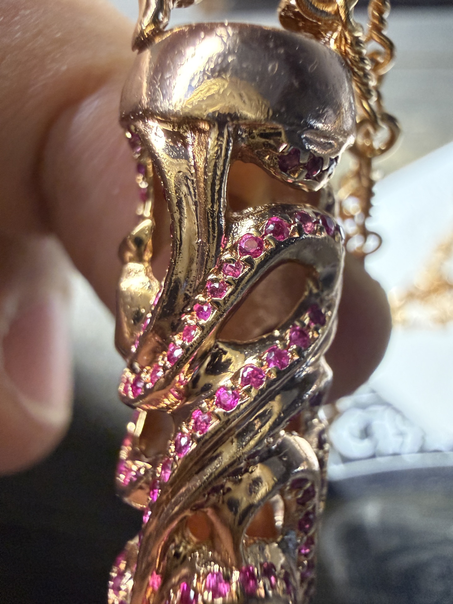 Custom Gold-Plated Diamond Setting, Necklace Pendant