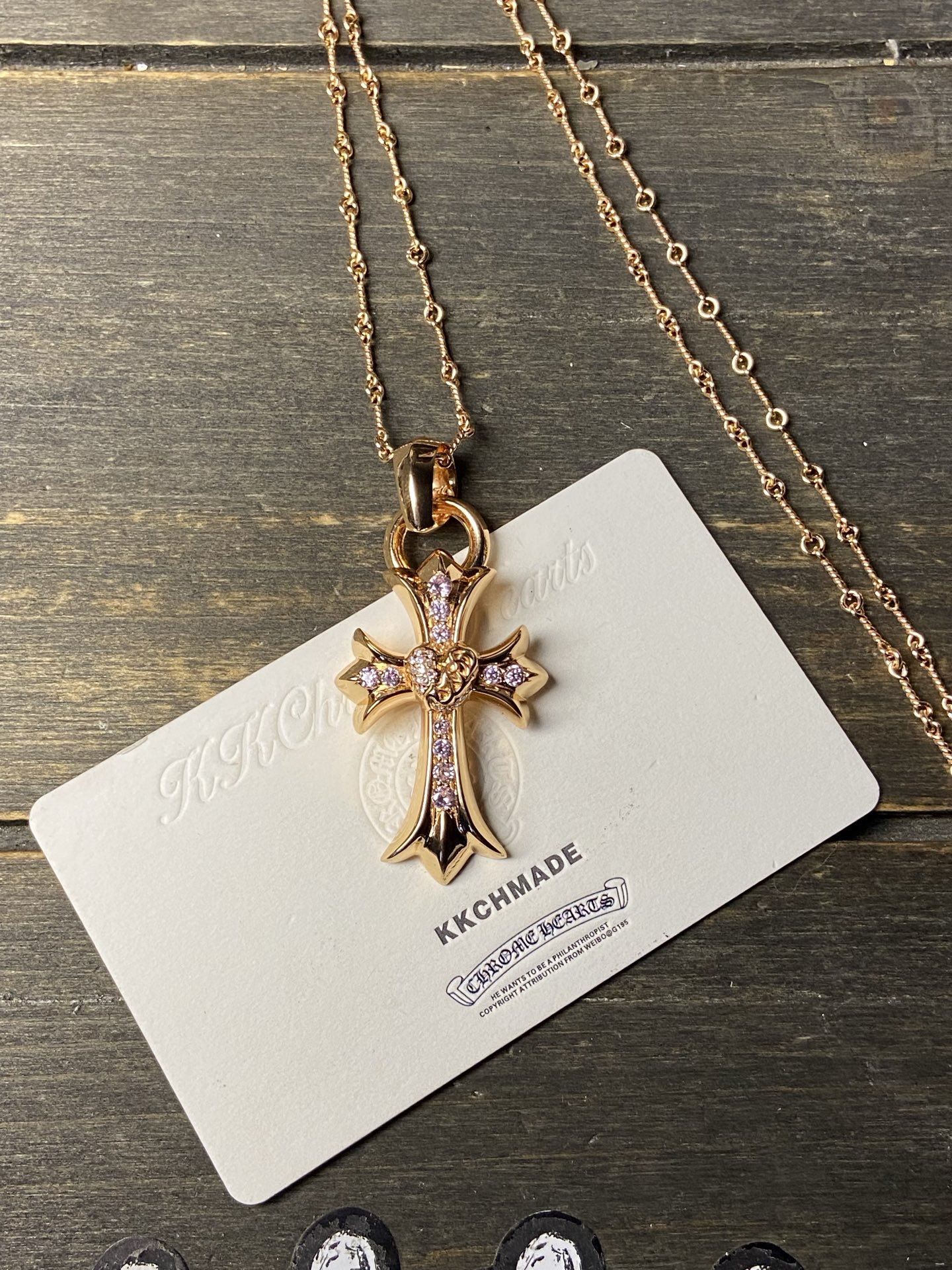 Custom Gold-Plated Diamond Setting, Necklace Pendant