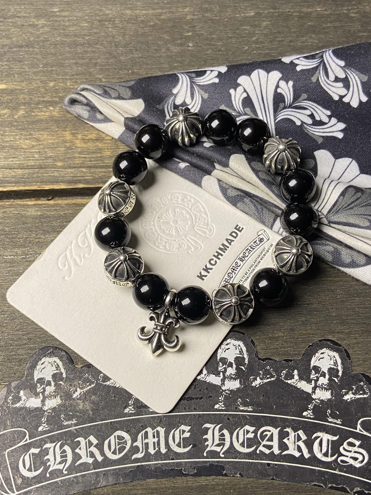 Silver bead bracelet