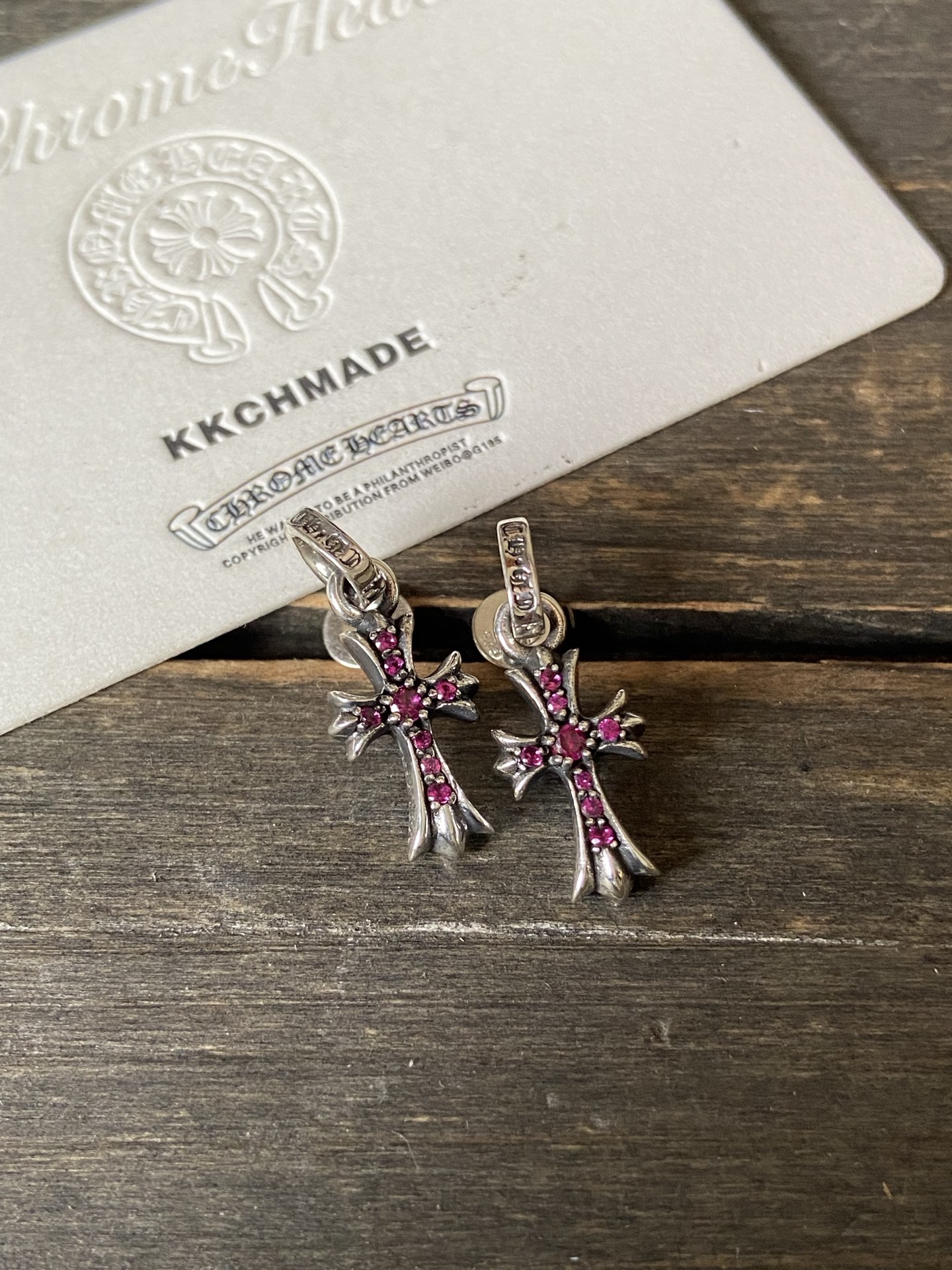 Earrings, 925 silver with diamond customization