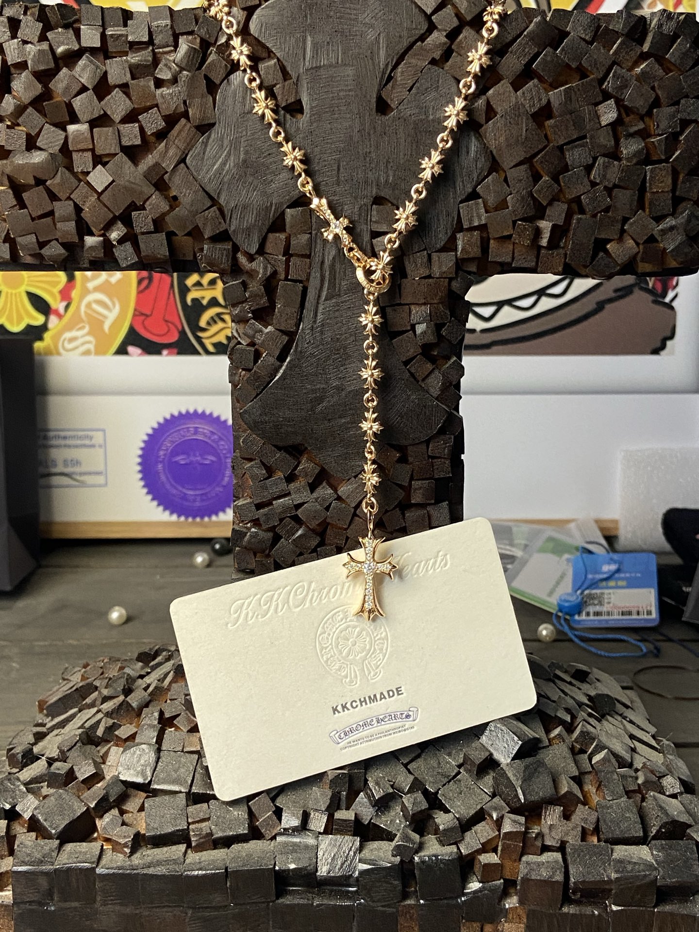 Custom Gold-Plated Diamond Setting, Necklace Pendant
