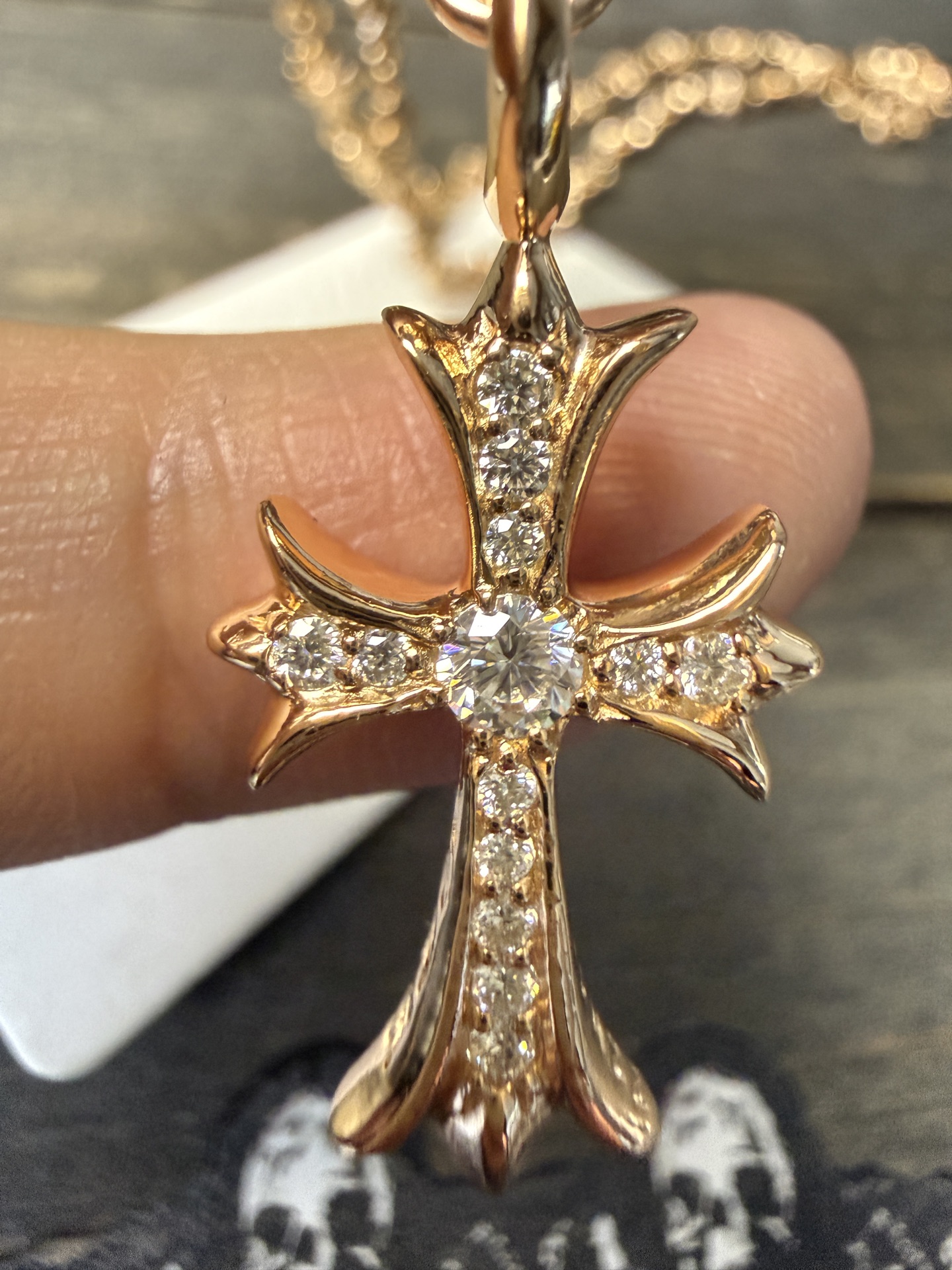 Custom Gold-Plated Diamond Setting, Necklace Pendant