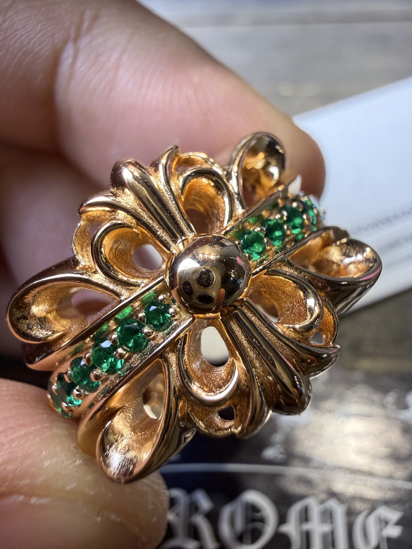 Ring, Custom Gold-Plated Diamond Setting
