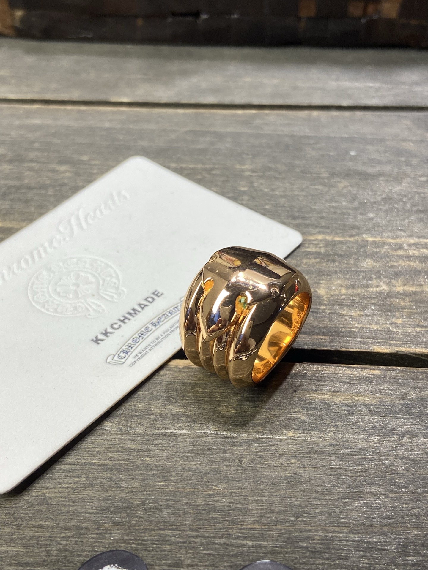 Ring, Custom Gold-Plated Diamond Setting