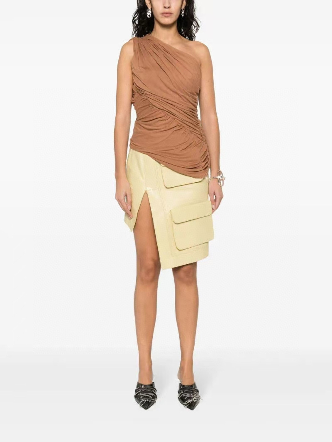 NO:794289,rick owen* 2026 spring and summer new one-shoulder top, hollow pleated design, three colors and three sizes sml,,19860909rick owen* 2026春夏新款单肩上衣 镂空褶皱设计 三色三码 sml,,,Women's clothing