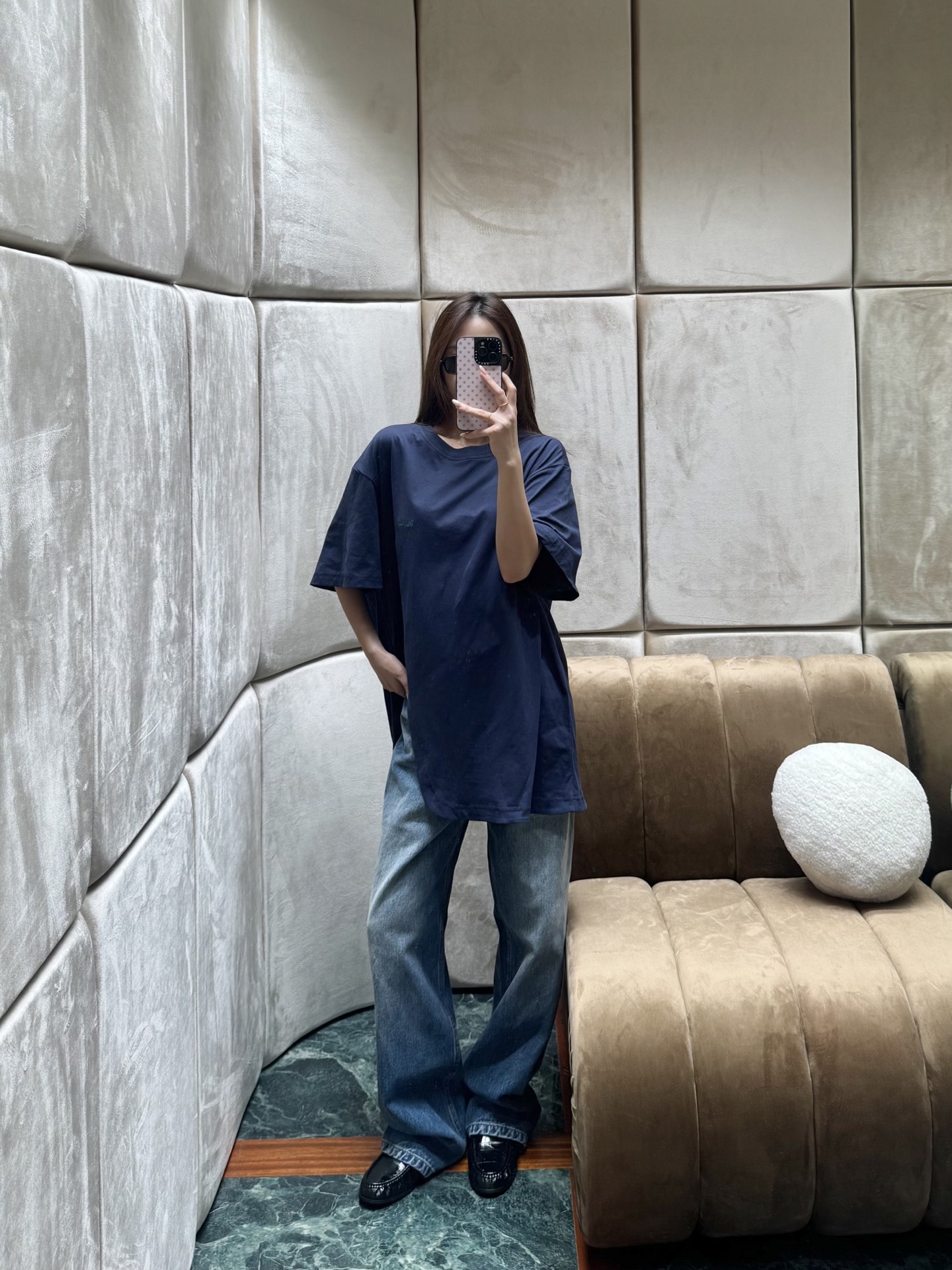 NO:796212,Blue and green word embroidery is a super fashionable color scheme,19860909蓝拼绿字刺绣超时髦的配色,,,Women's clothing