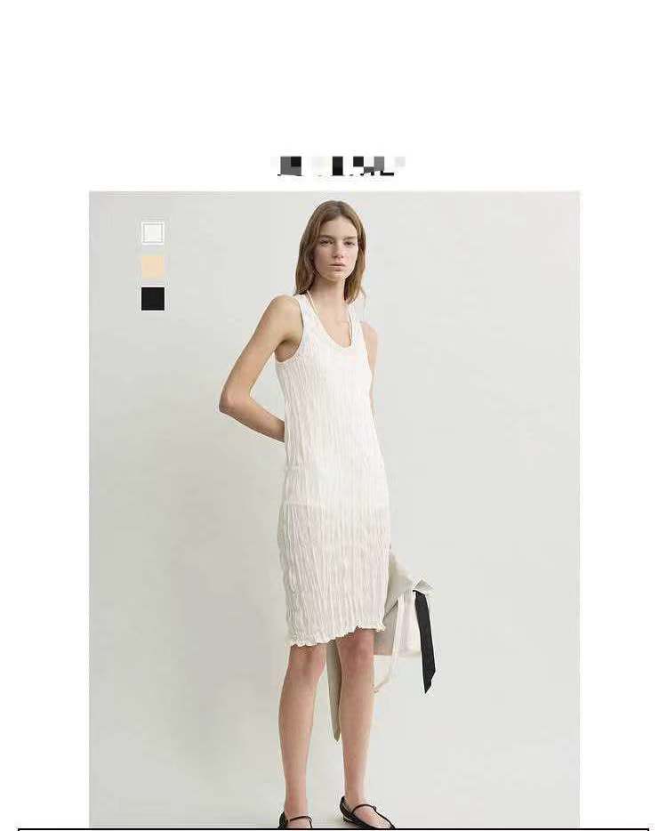 NO:923832,totem* 2026 new summer series sleeveless dress with heavy craft pleat design, fashionable and casual, minimalist style, three colors and three sizes, sml,,skirts,19860909totem* 2026夏季新款系列之无袖连衣裙重工艺褶皱设计 时髦随性 极简风 三色三码 sml,,skirts,,Women's clothing