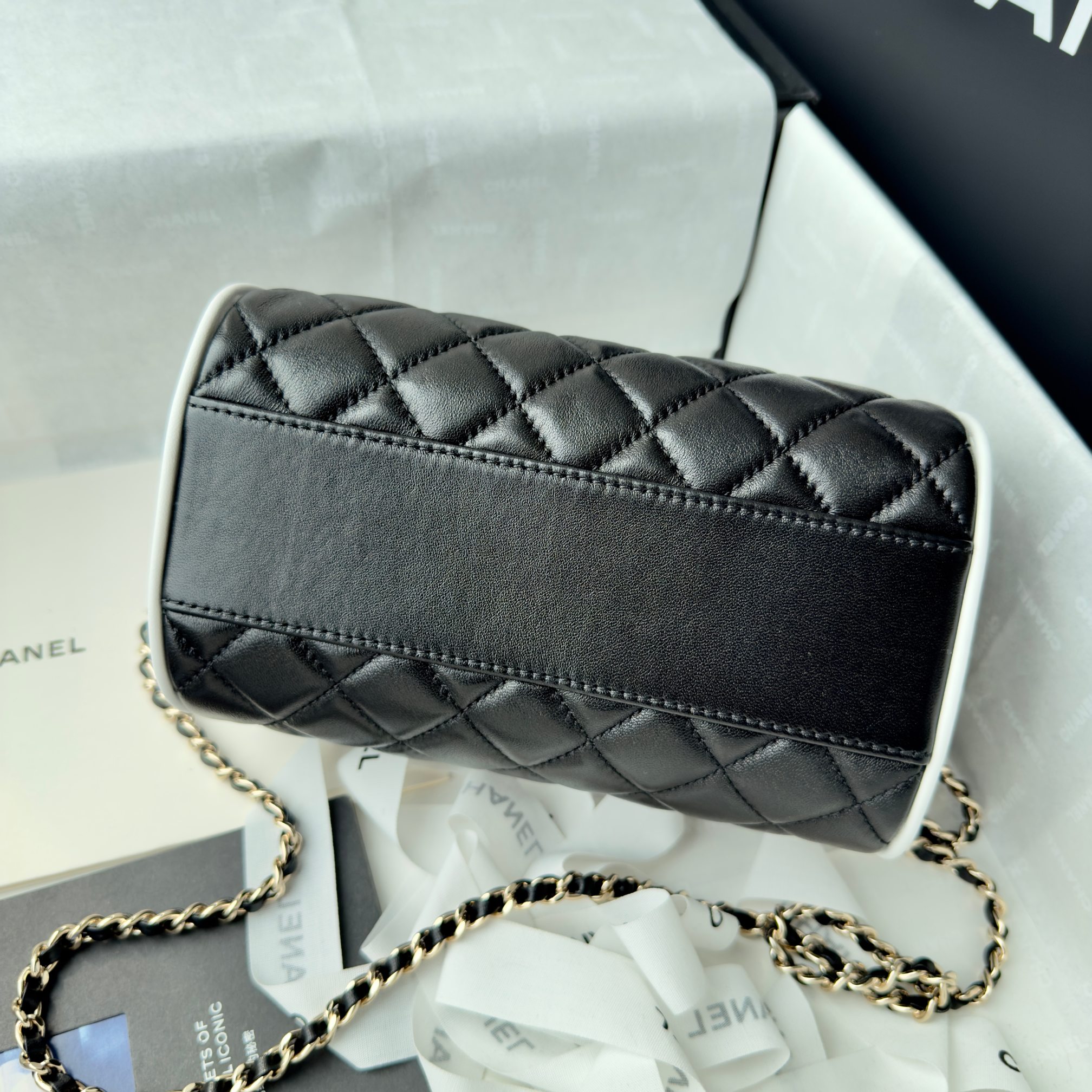 Elegant Chanel Quilted Leather Barrel Bag with Chain Strap 7 a1741512614909 0832