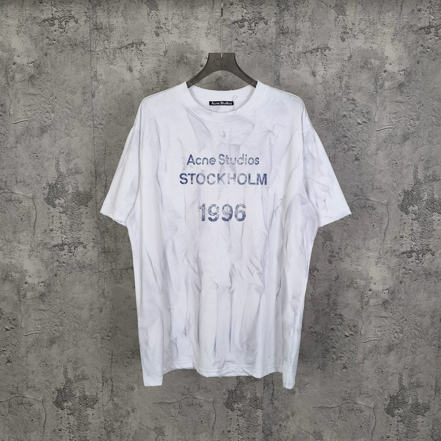 Acne Studios Clothing T-Shirt Fashion Designer
 Black Blue Denim White Printing Cotton Short Sleeve