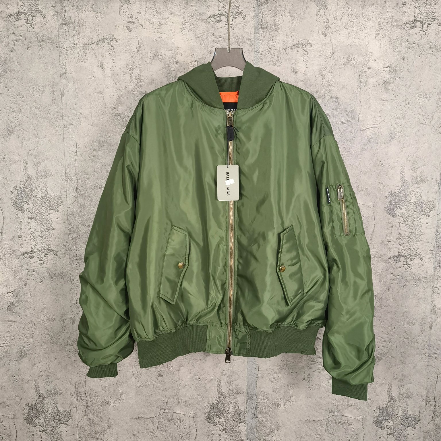 Balenciaga Ropa Abrigos y chaquetas Verde oscuro Universal para hombres y mujeres Algodón Nylon Colección otoño – invierno Fashion Blusa con capucha