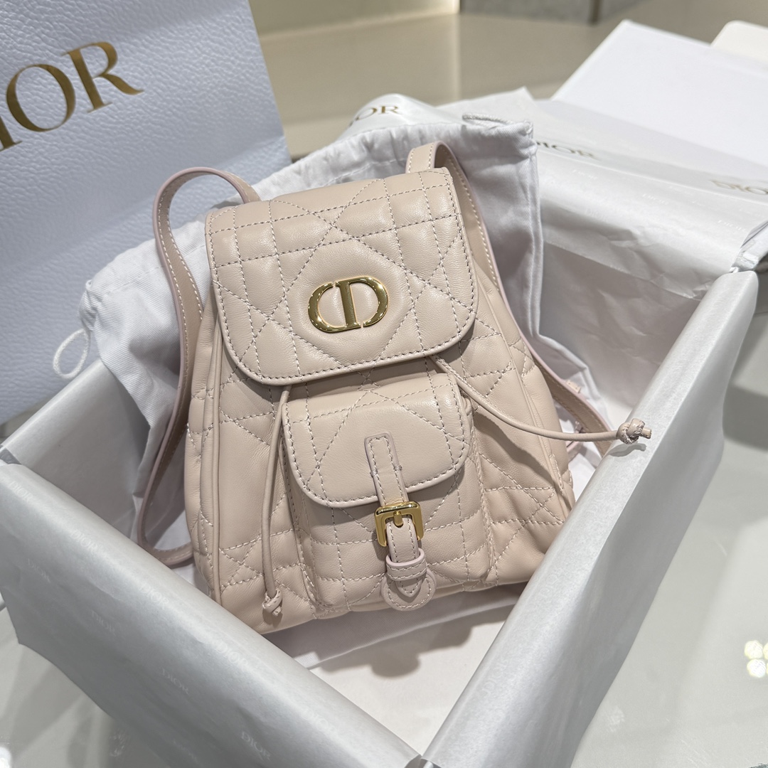 Tamaño pequeño 𝘾𝙖𝙧𝙤 Rosa "Miss Dior" Patrón clásico de cannage de gran tamaño Mango aristocrático medieval de cobre…