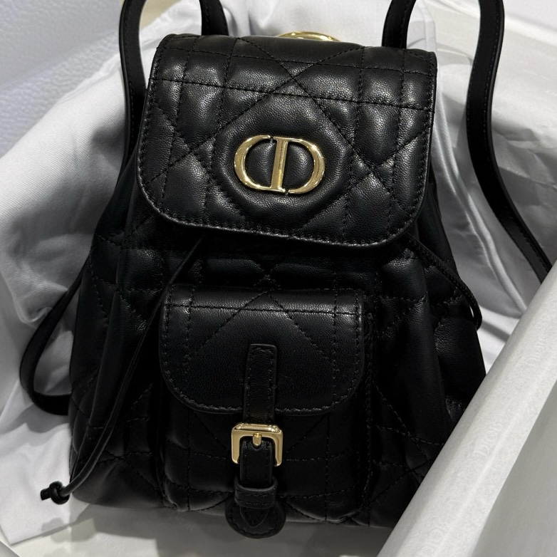 Tamaño pequeño 𝘾𝙖𝙧𝙤 Mochila Negro Wanwan Leiqing El patrón de cannage de gran tamaño tiene un romance francés Exqui…