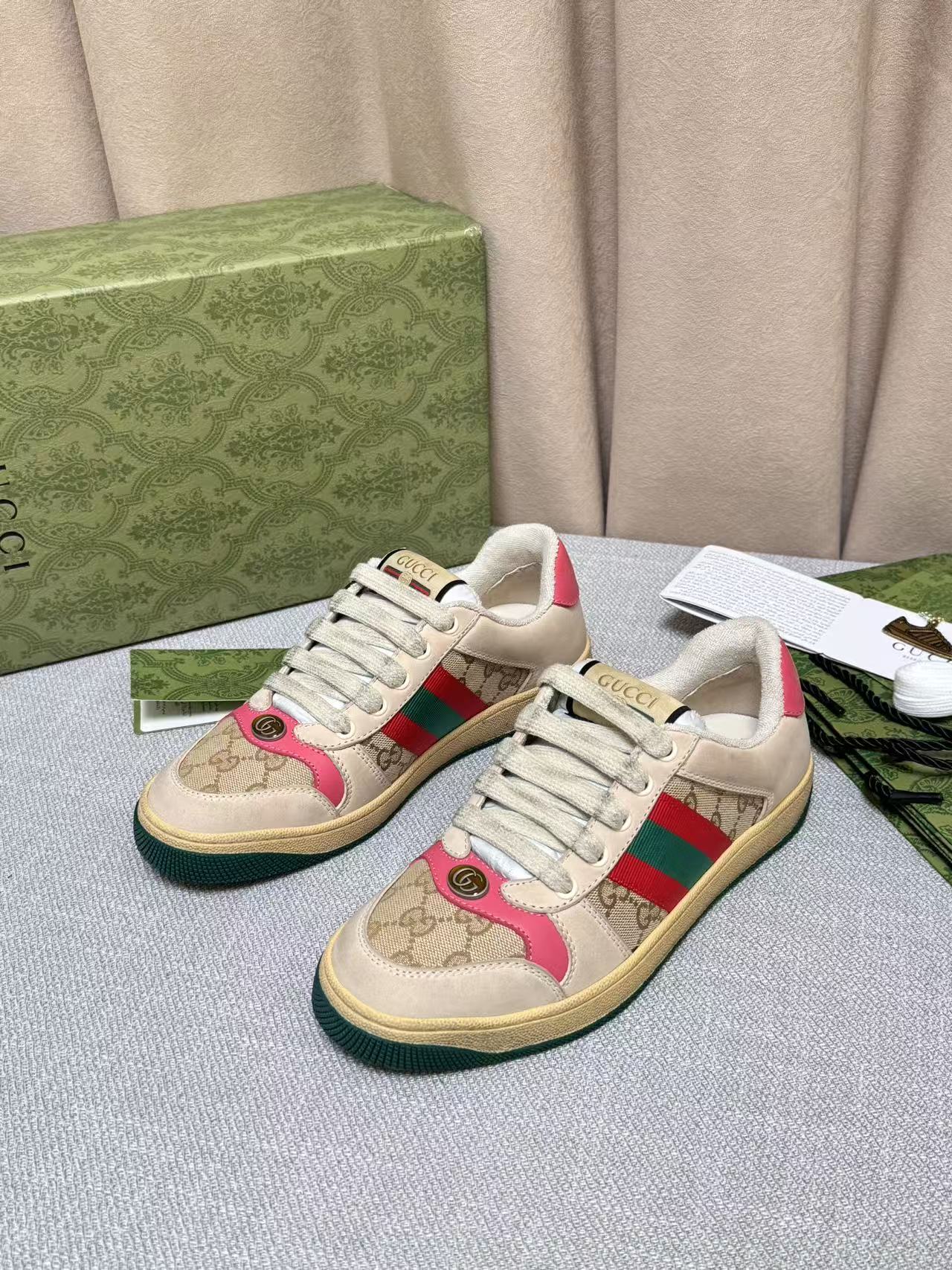 Zapatos pequeños y sucios clásicos de GUCCI, techo de zapatillas, efecto desgastado único, la gente se enamorará a prim…