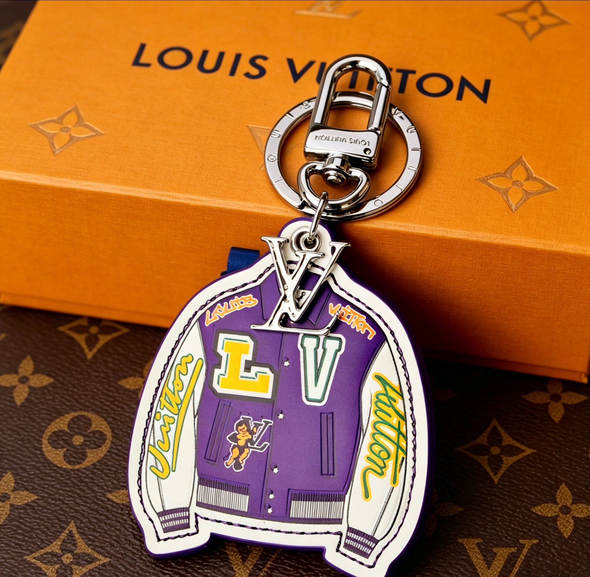 Louis Vuitton 1V 棒球服造型钥匙扣