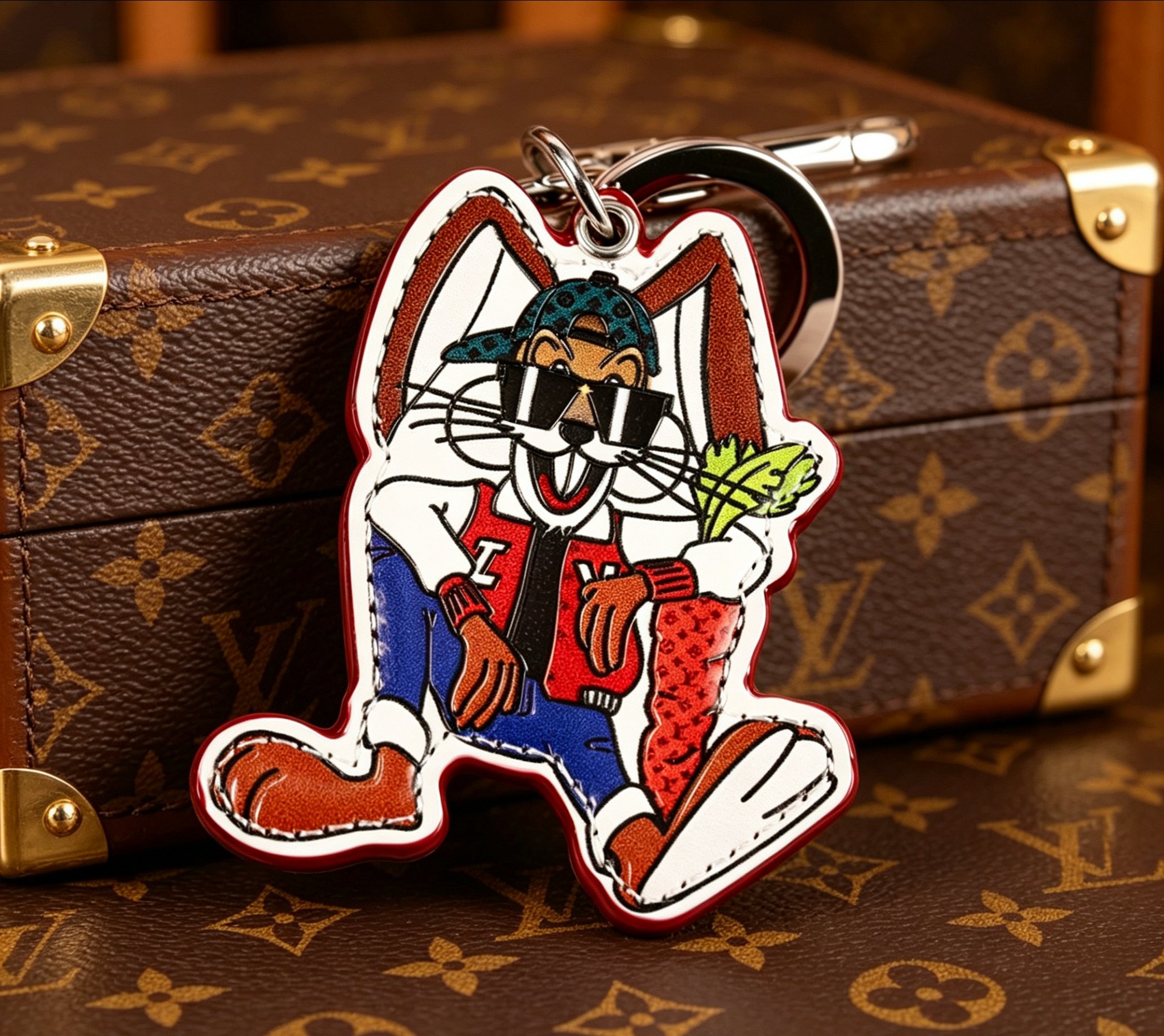 Louis Vuitton 1V 兔八哥联名钥匙扣