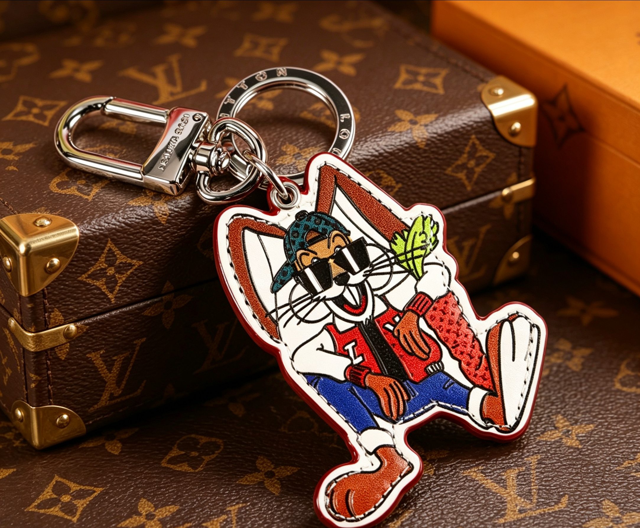 Louis Vuitton 1V 兔八哥联名钥匙扣
