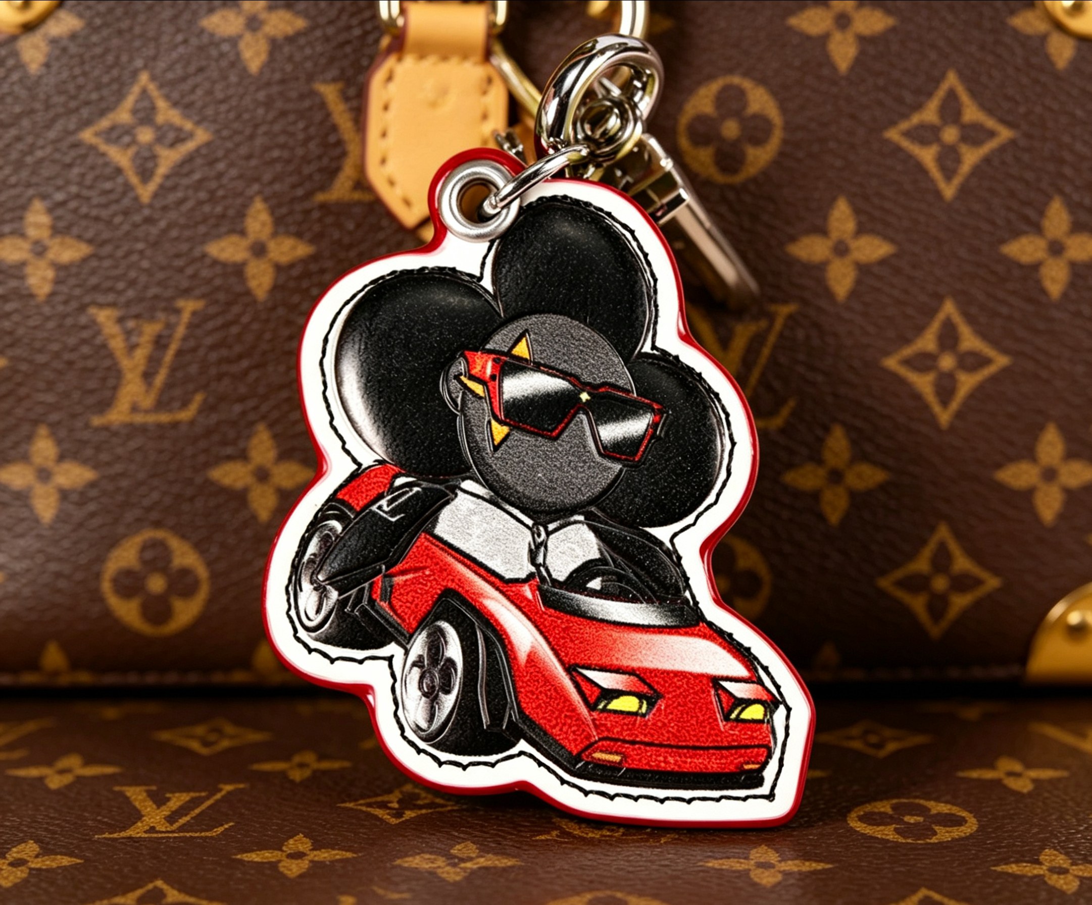 Louis Vuitton 1V Vivienne太阳花跑车钥匙扣