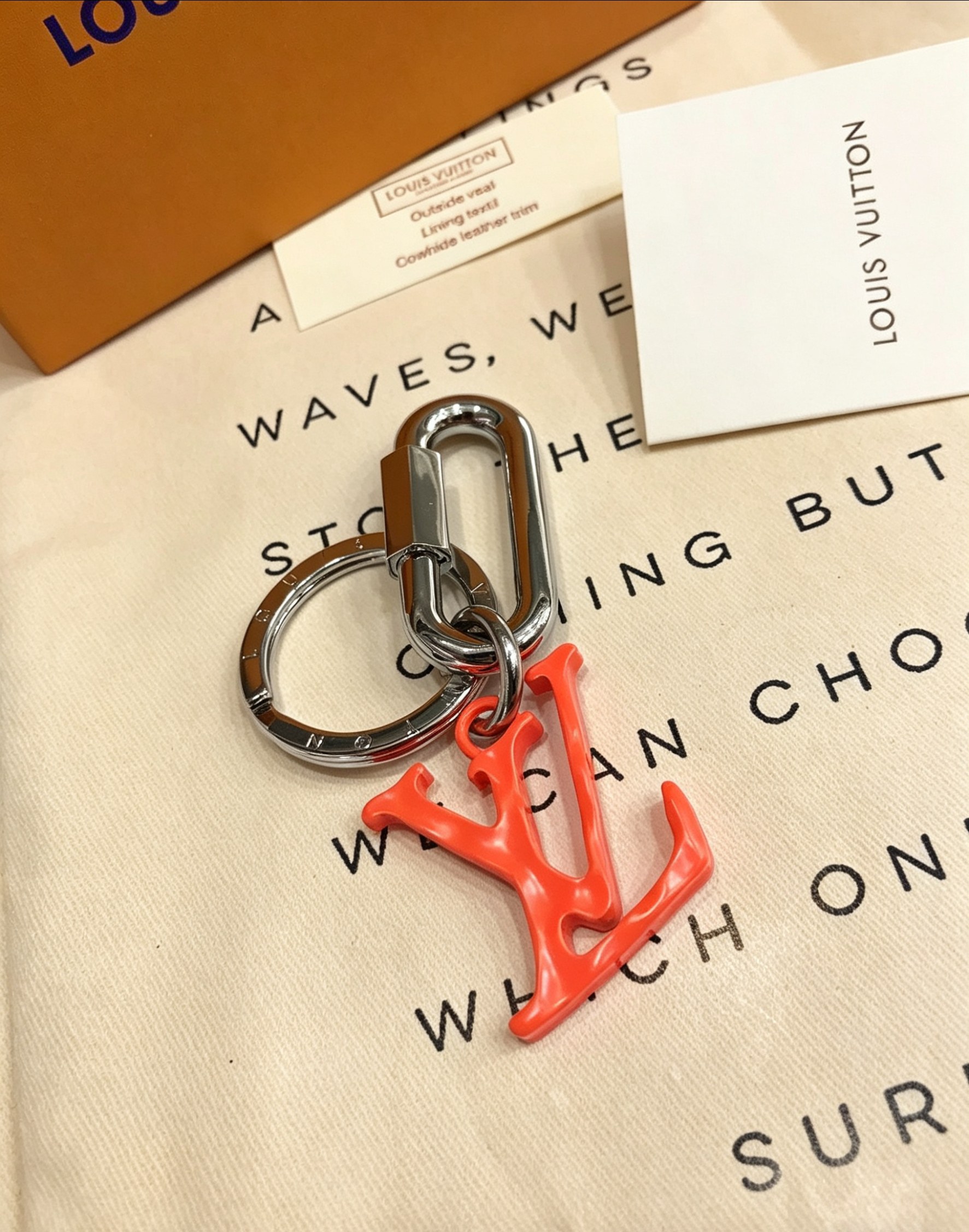 Louis Vuitton 本季腰带上的醒目搭扣化身为 1V Shape 包饰与钥匙扣 是一款标新立异的品牌标识
