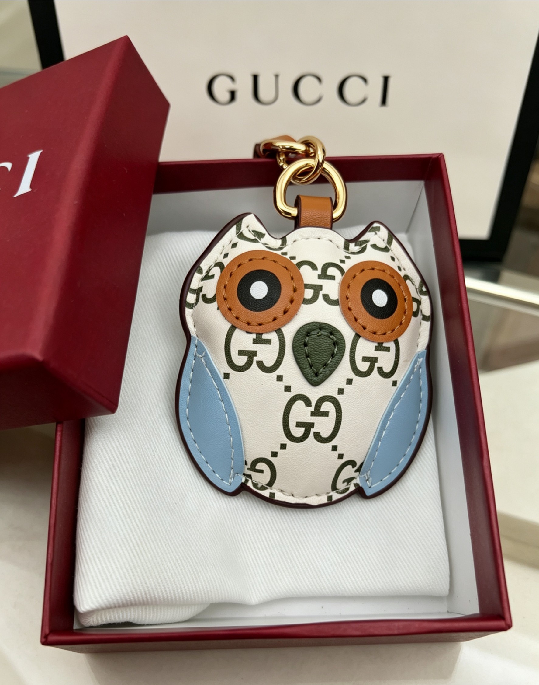 Gucci 古驰Gucci 双G猫头鹰造型钥匙扣