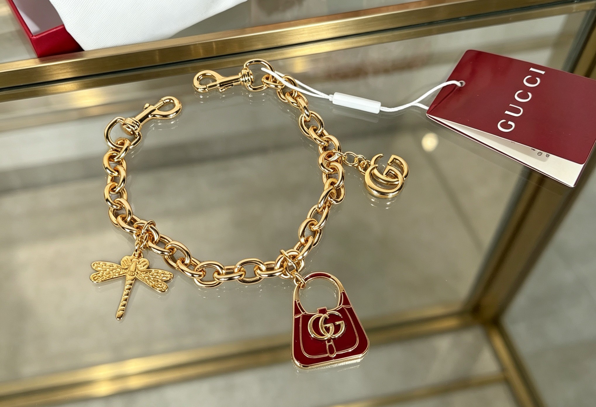 Gucci 古驰Gucci 双G蜻蜓Jackie 1961挂饰包链