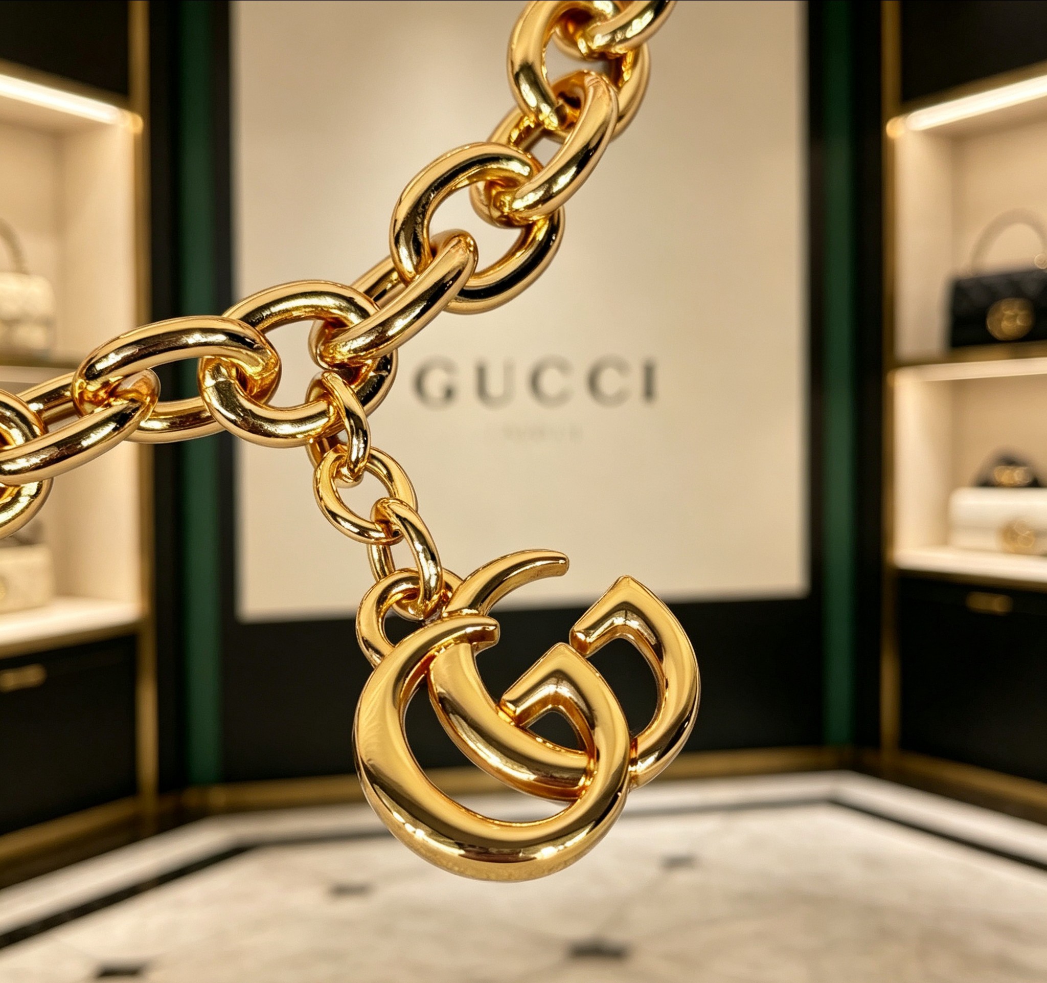 Gucci 古驰Gucci 双G蜻蜓Jackie 1961挂饰包链