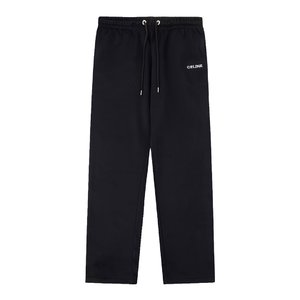 Luxury Shop Celine Clothing Two Piece Outfits & Matching Sets Black Silver Embroidery Unisex Cotton Polyester Sweatpants
